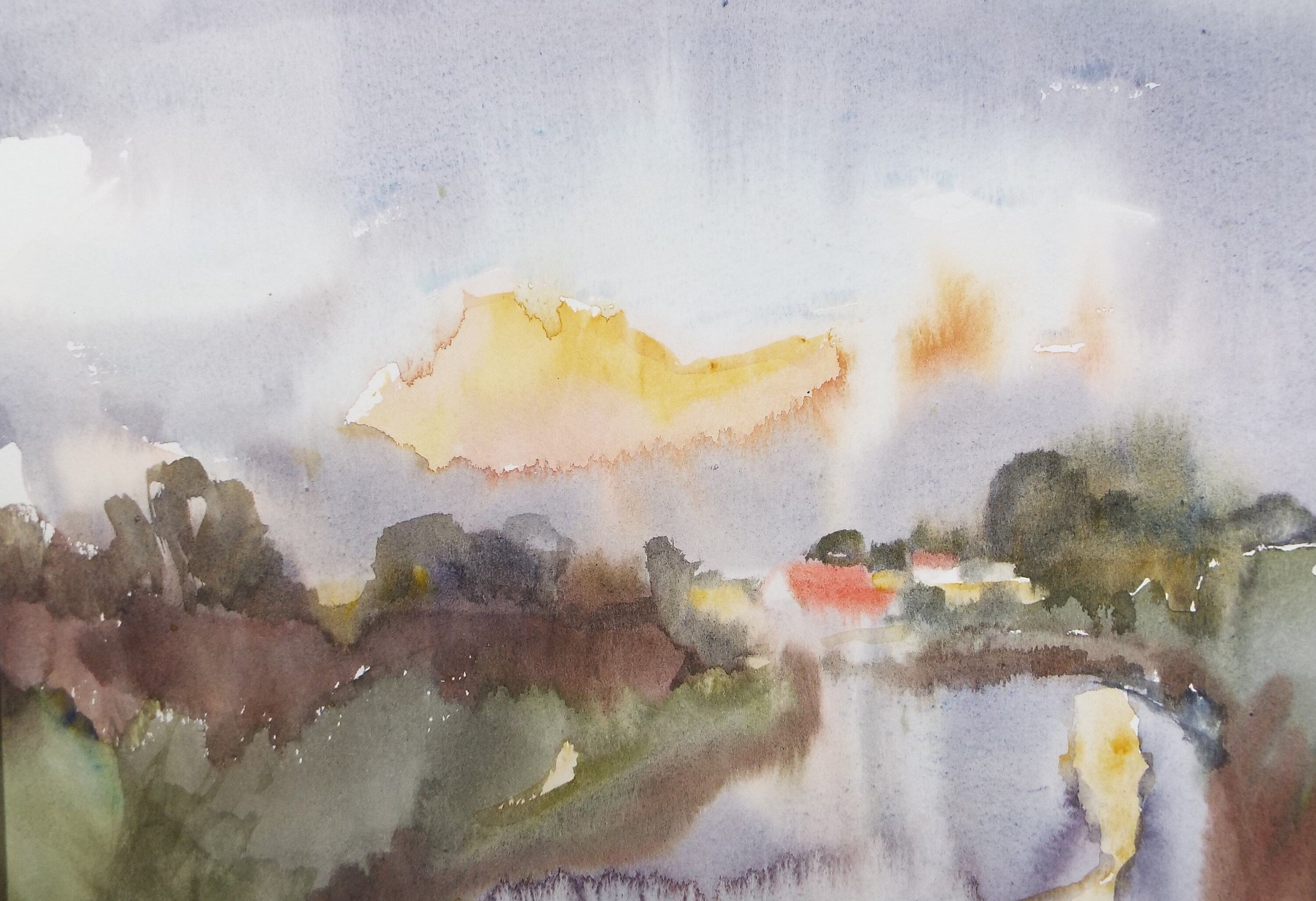 Original Watercolour, 'Impressionist Landscape' , Muriel Hayden Inwood, circa 1970's