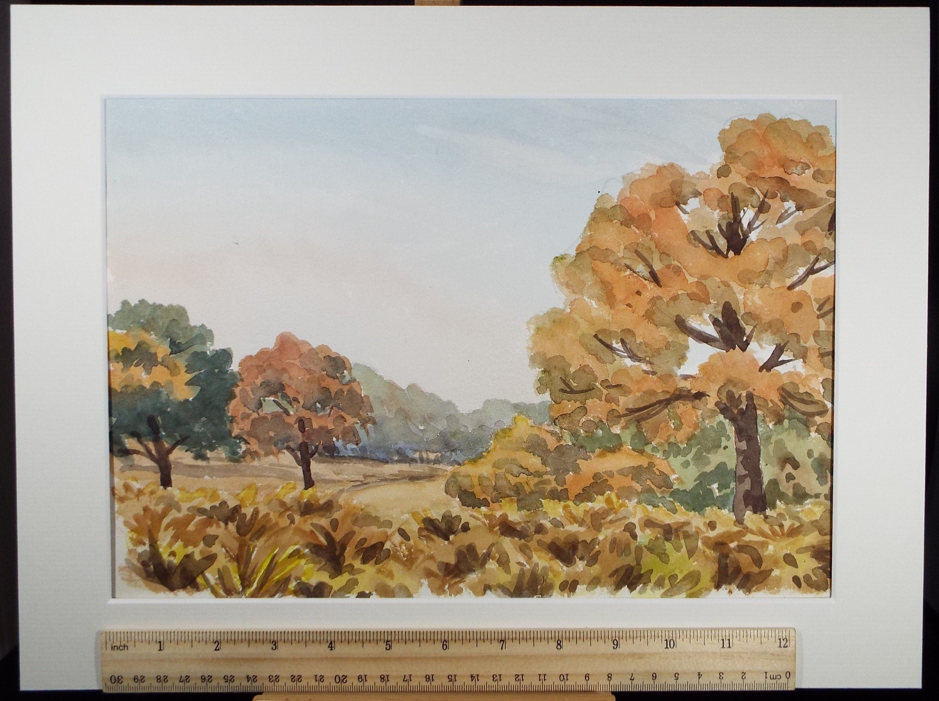 Original Watercolour, 'Autumn Landscape', George Godfrey (20th Century, Scottish), circa 1970's