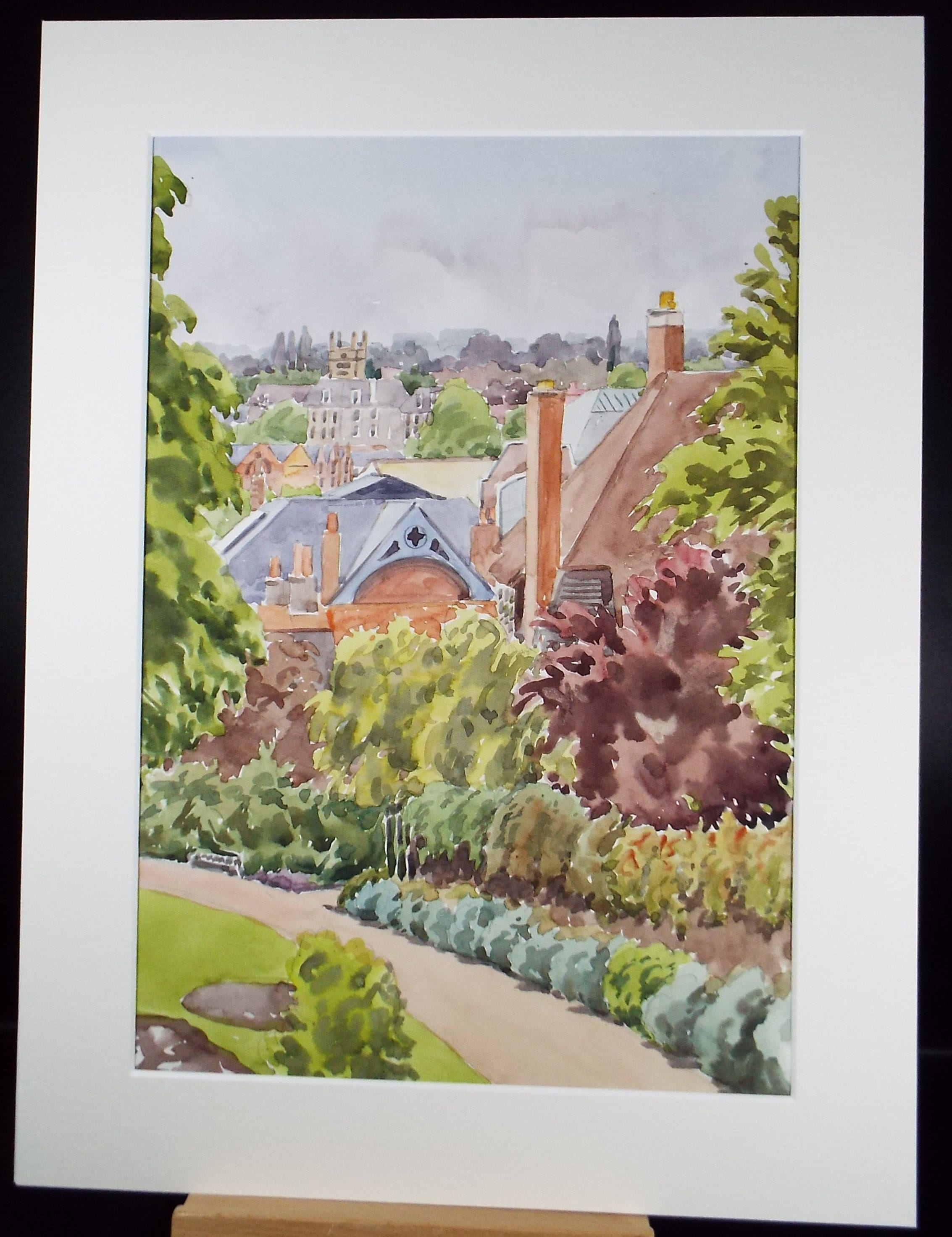 Original Watercolour, 'Terrace gardens', George Godfrey (20th Century, Scottish), Dated 1971