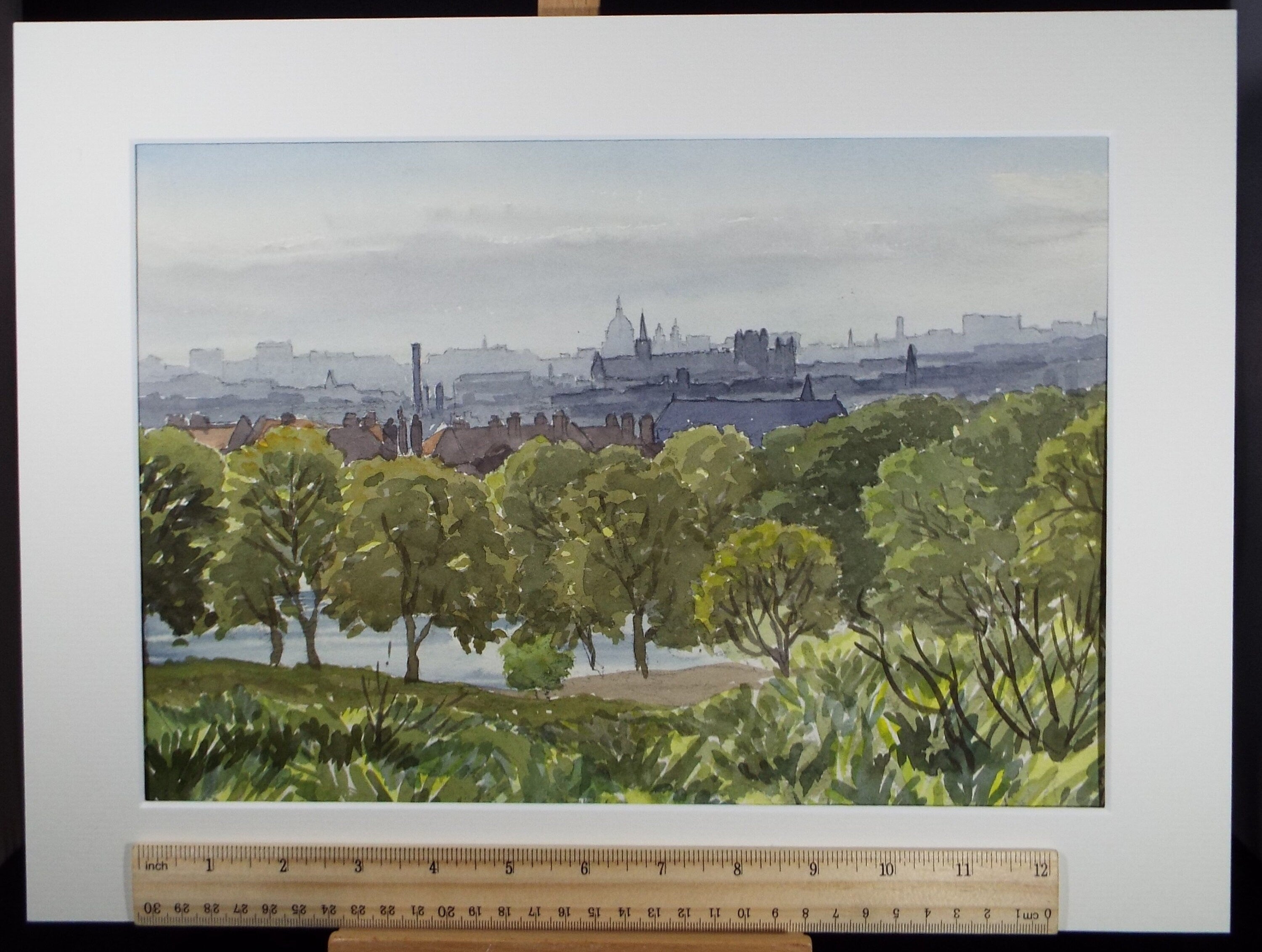 Original Watercolour, 'City Skyline', George Godfrey (20th Century, Scottish), Circa 1960's