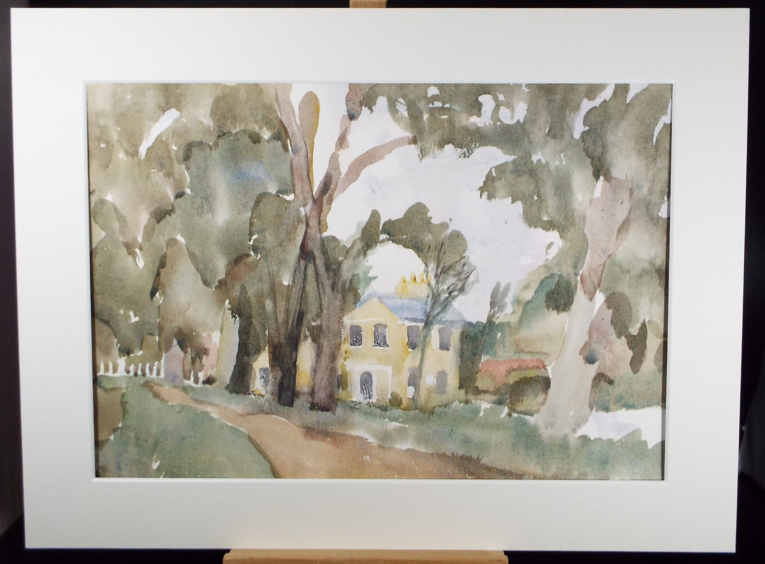 Original Watercolour, 'House on a Country Lane' , Muriel Hayden Inwood, circa 1970's