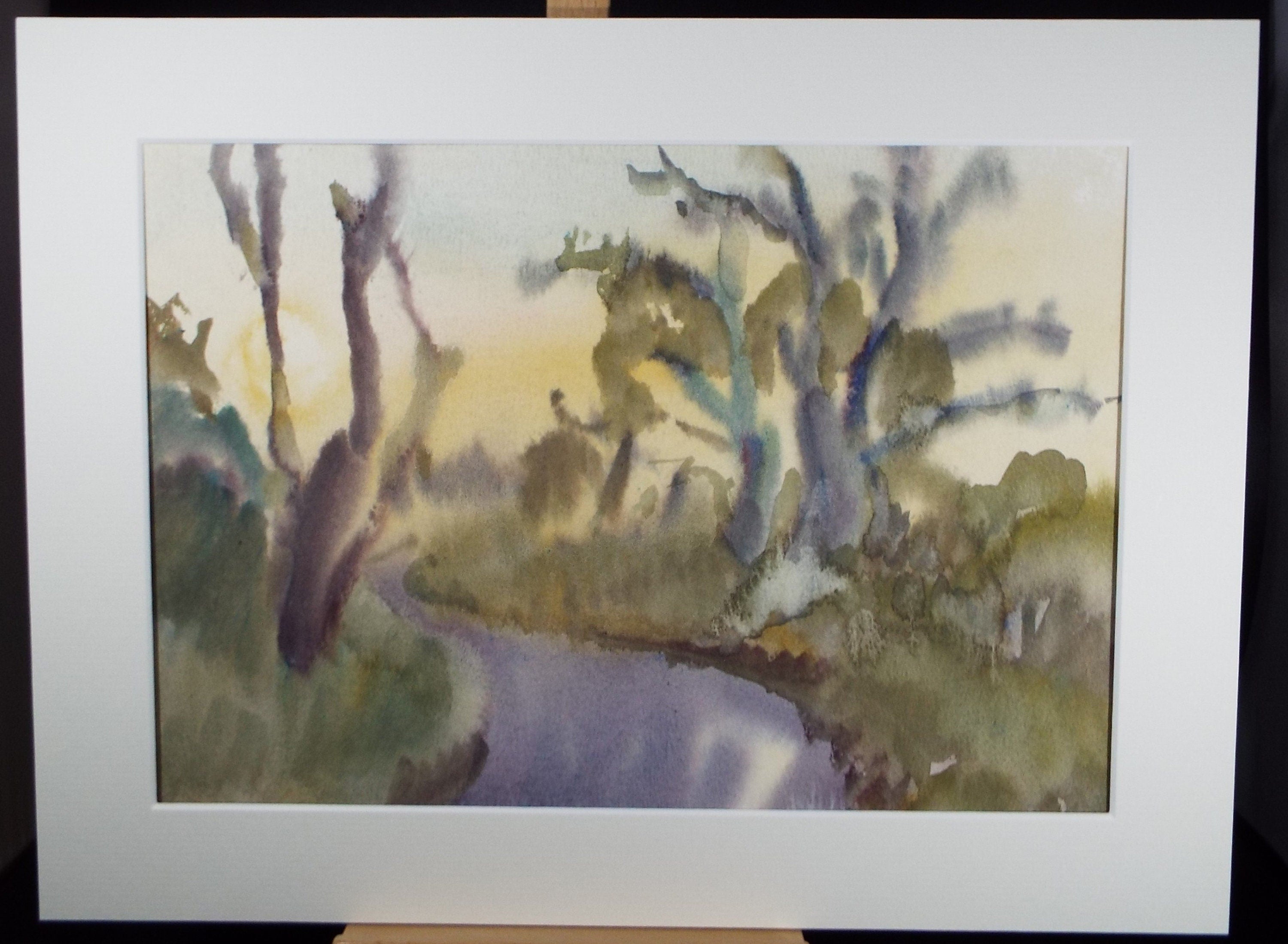 Original Watercolour, 'A Country Lane' , Muriel Hayden Inwood, circa 1970's