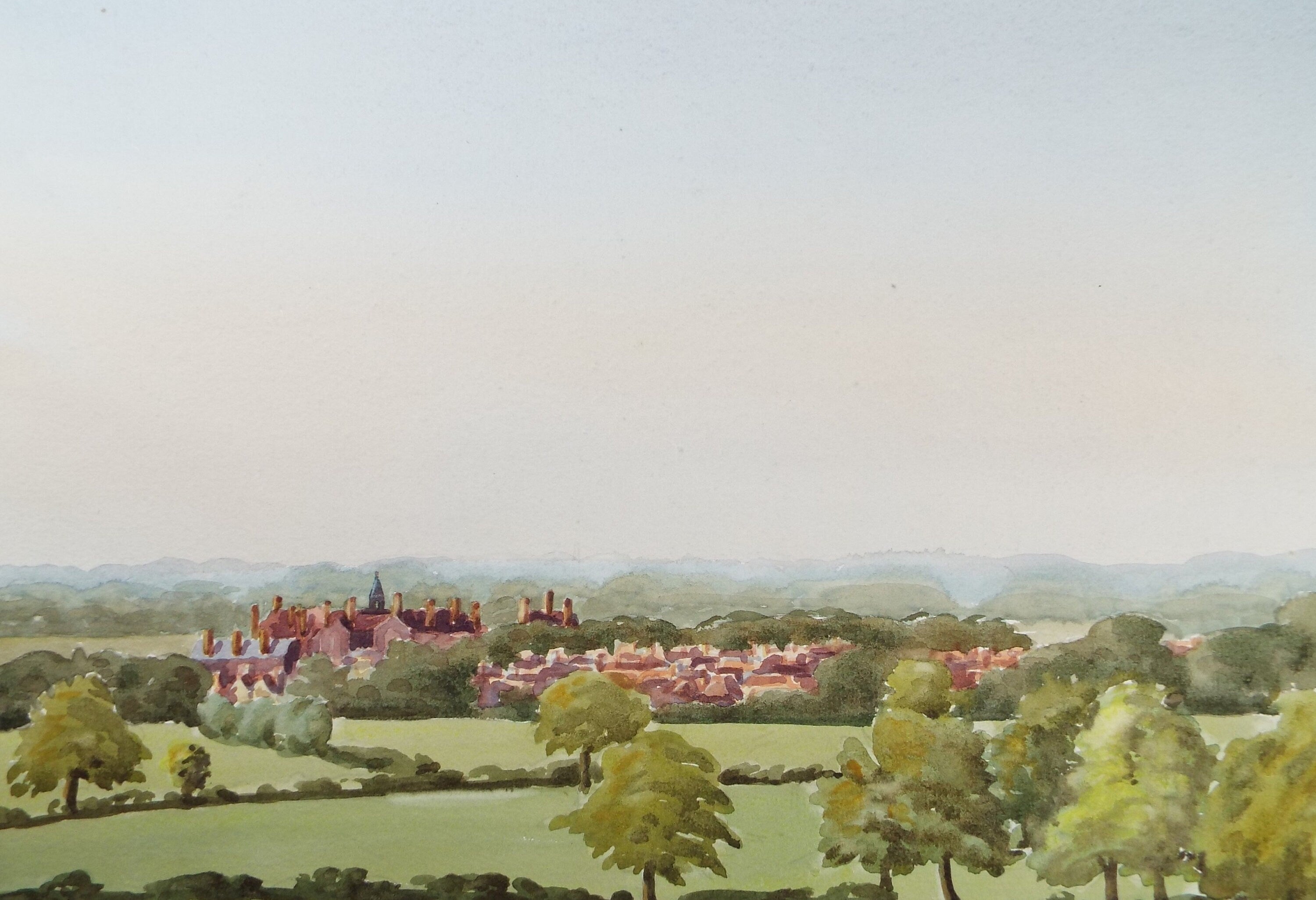 Original Watercolour, 'Hilltop Panorama', George Godfrey (20th Century, Scottish), circa 1960's