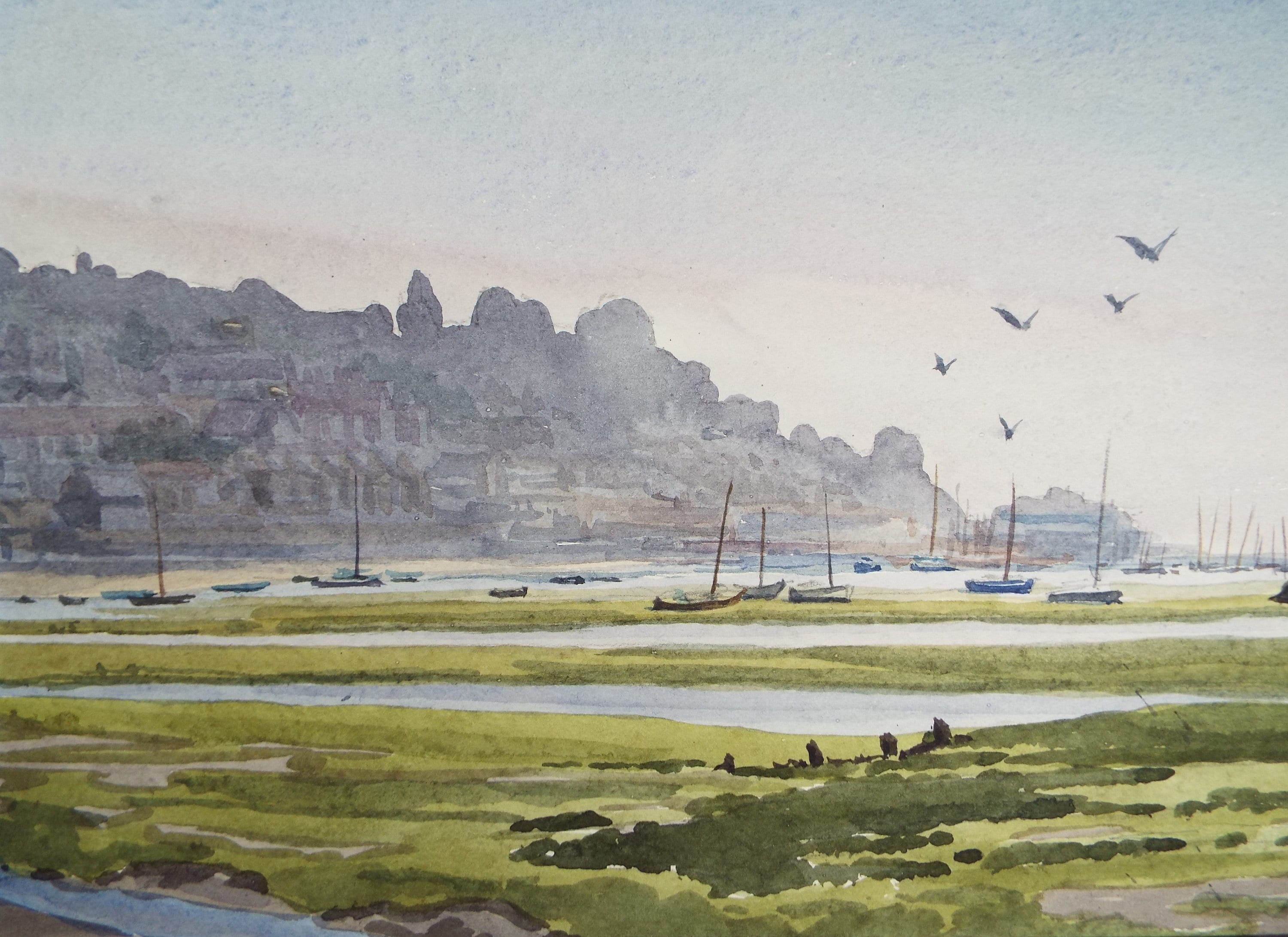 Original Watercolour, 'Morning Mist', George Godfrey (20th Century, Scottish),Dated 1969