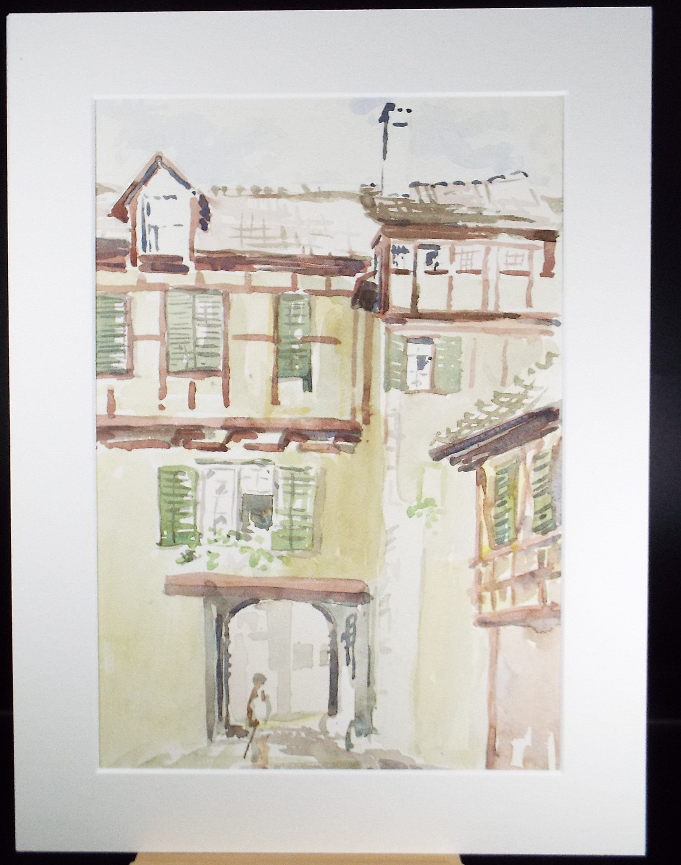 Original Watercolour, 'Building in Alsace', Michael A. Bussey (1930-2014), Circa 1950's