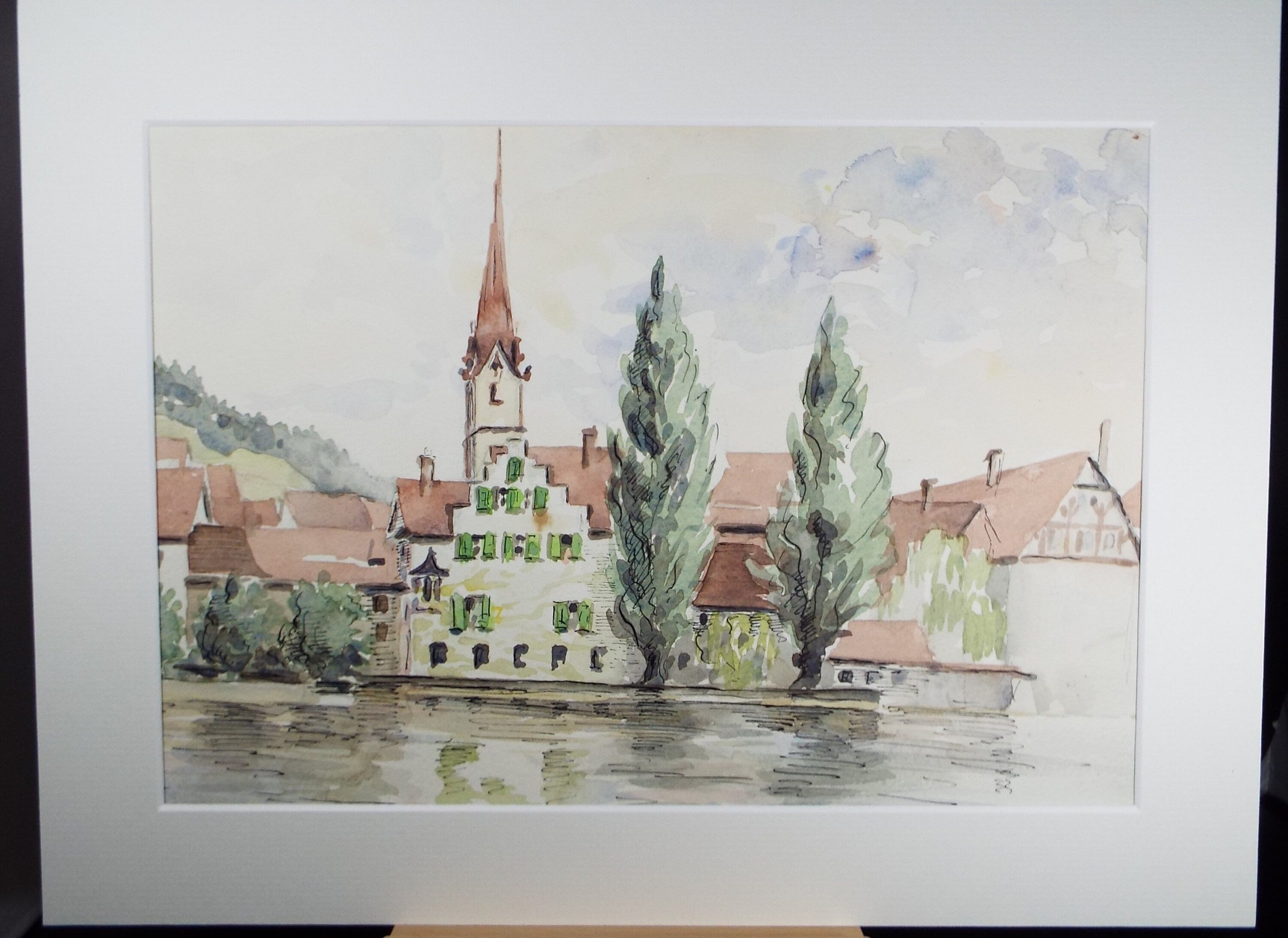 Original Watercolour, 'On the Rhine', Michael A. Bussey (1930-2014), Circa 1950's