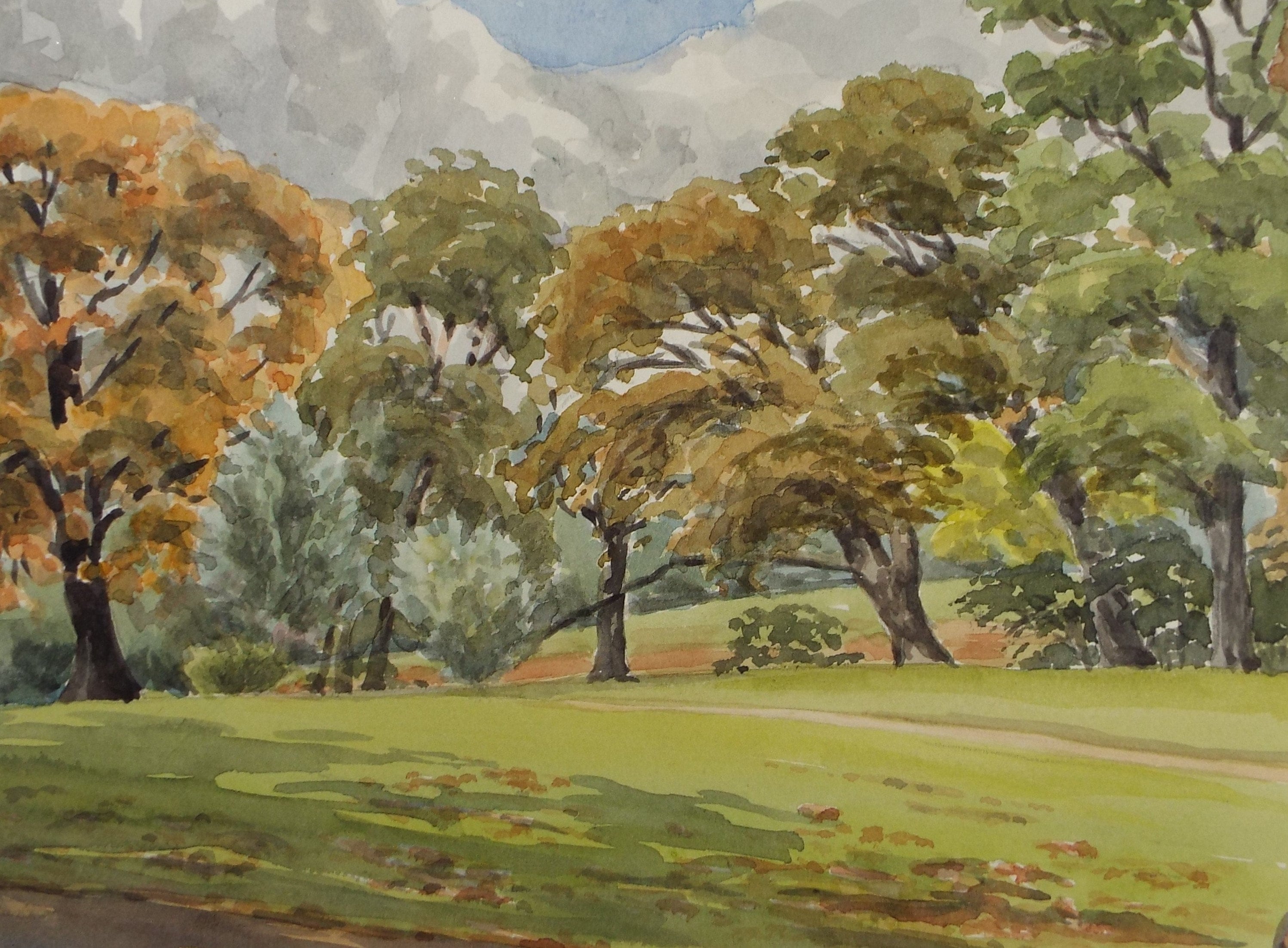 Original Watercolour, 'Golden Hill Park', George Godfrey, Dated 1957