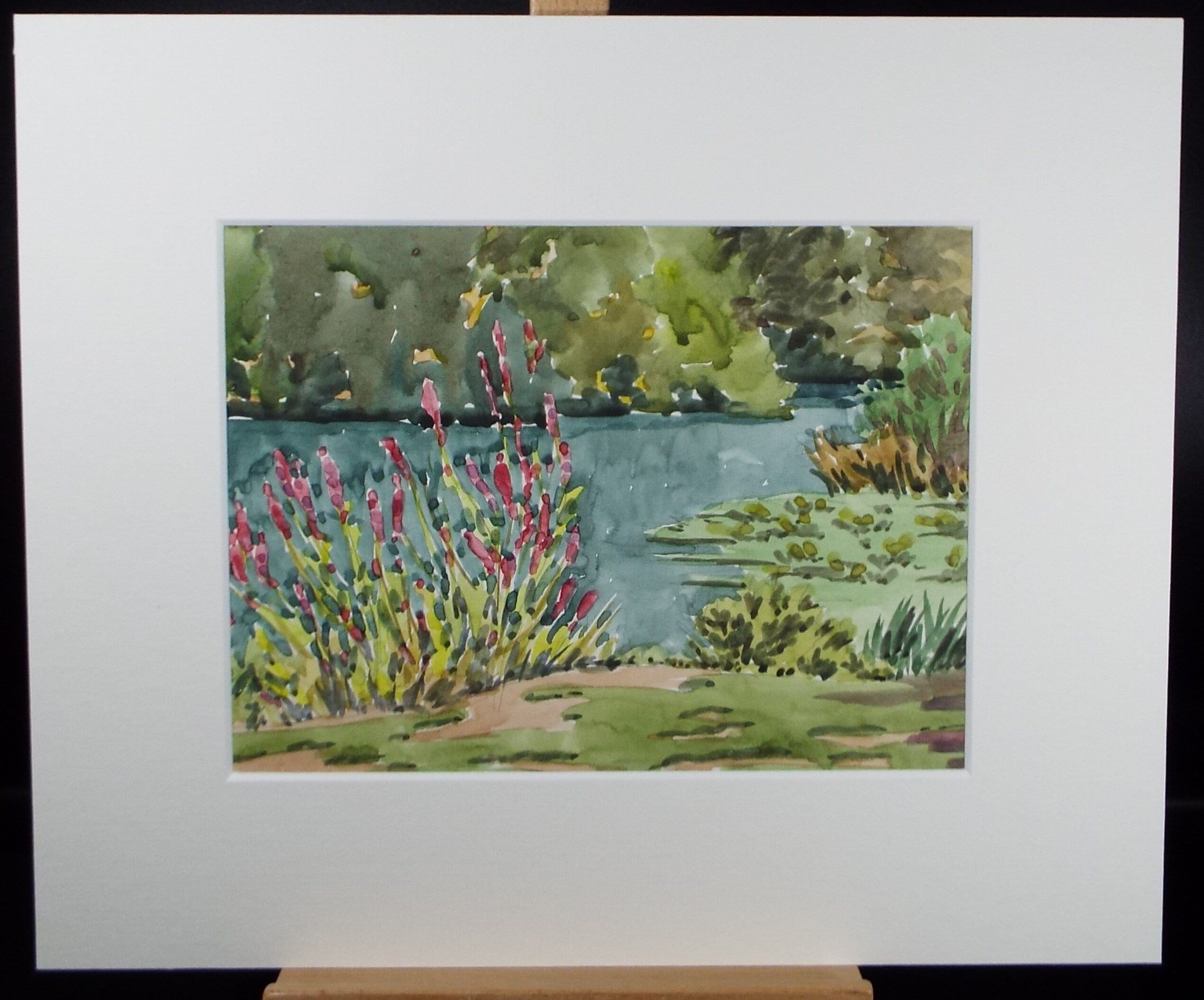 Original Watercolour, 'Riverside Flowers, George Godfrey, Circa 1960's