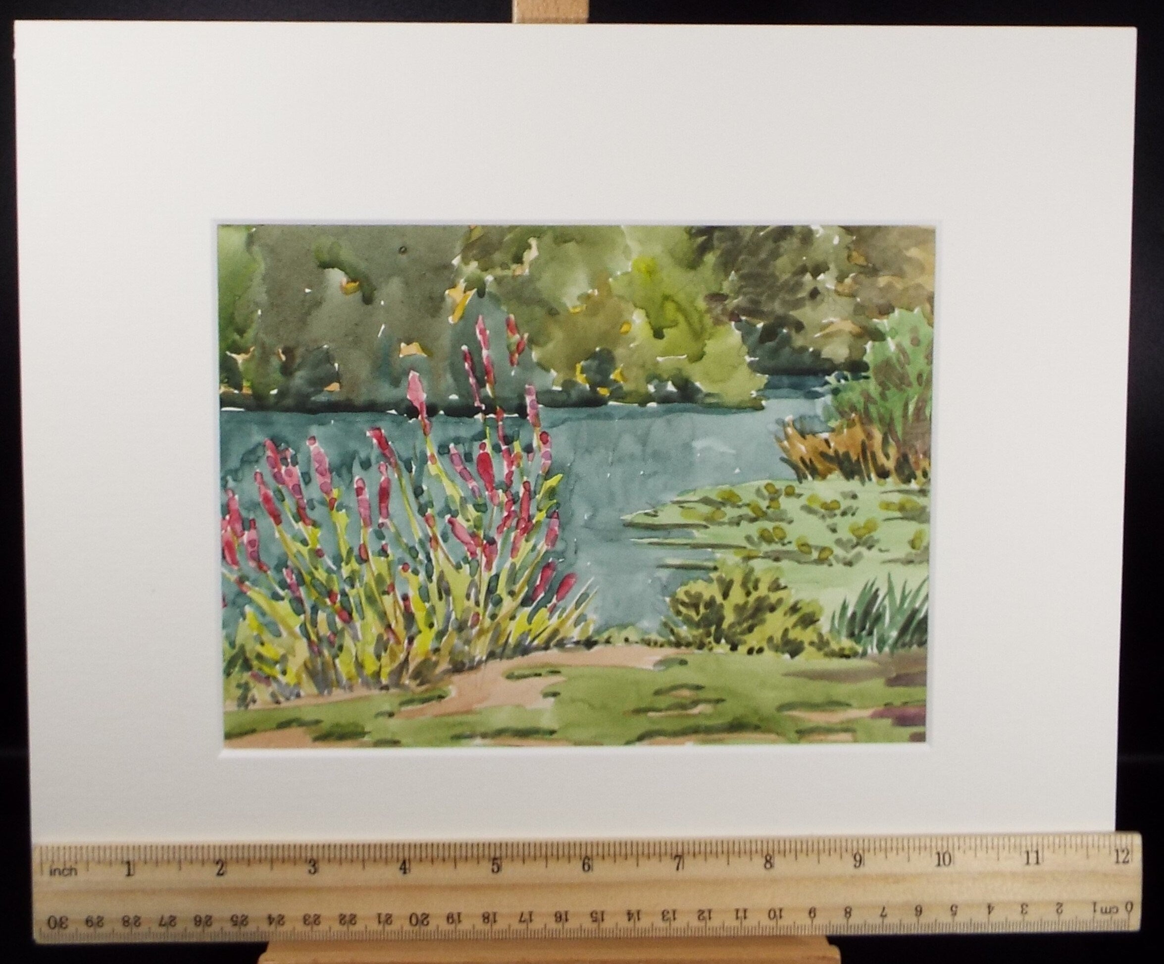 Original Watercolour, 'Riverside Flowers, George Godfrey, Circa 1960's