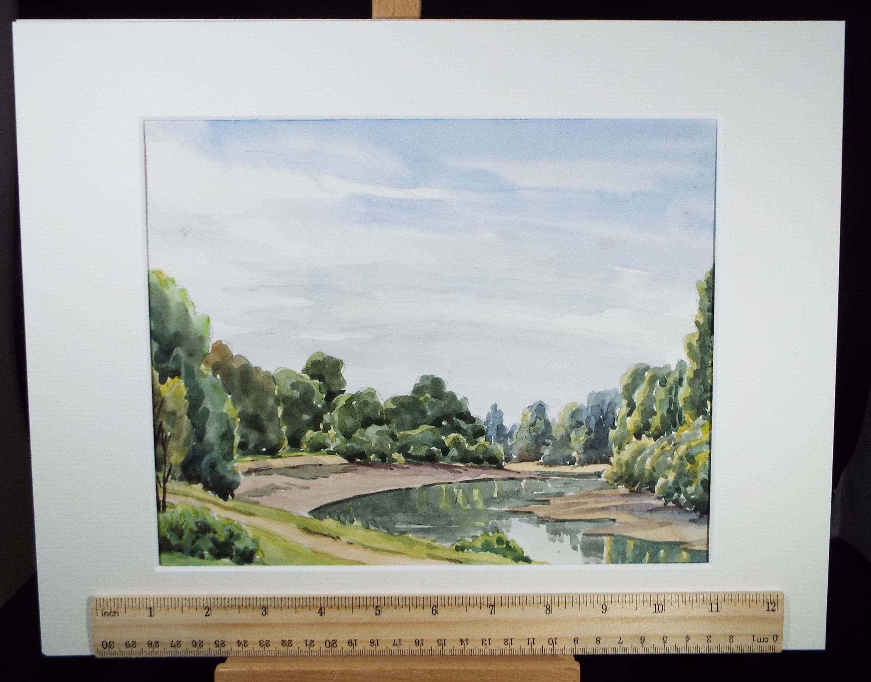 Original Watercolour, 'A Lake in Summer', George Godfrey, circa 1970's