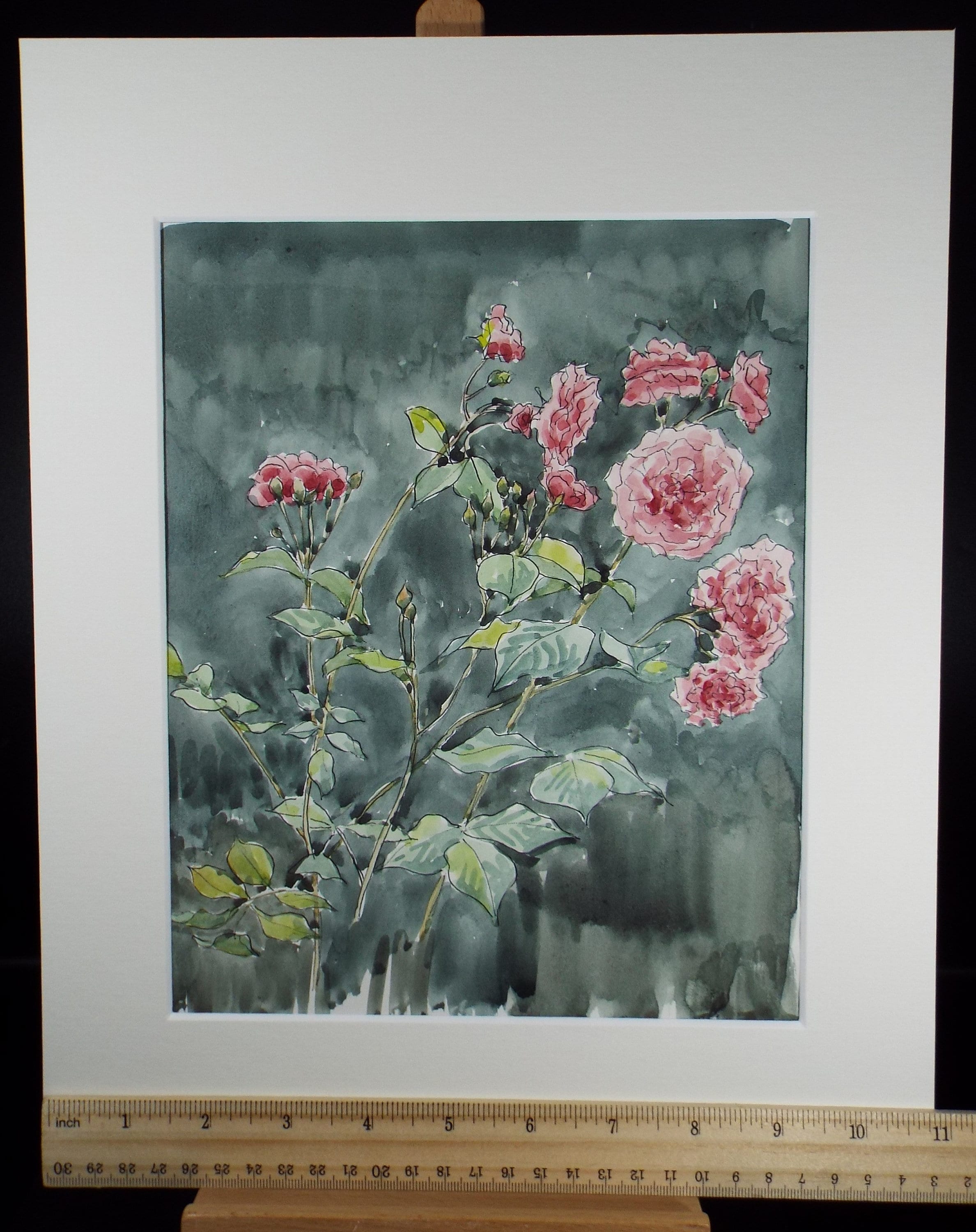 Original Watercolour, 'A Study of Roses', George Godfrey, circa 1960's