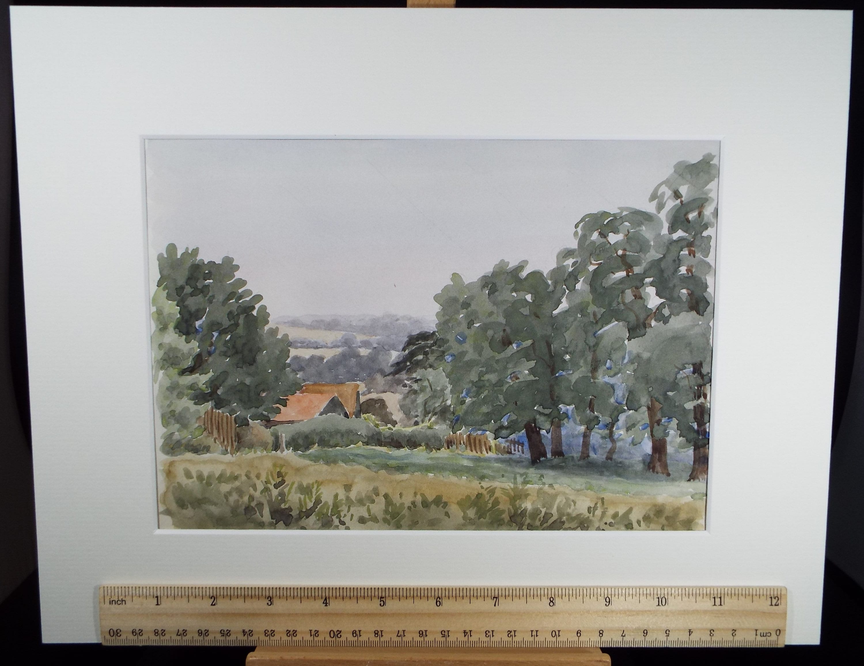 Original Watercolour, 'A Farmstead', George Godfrey, circa 1960's