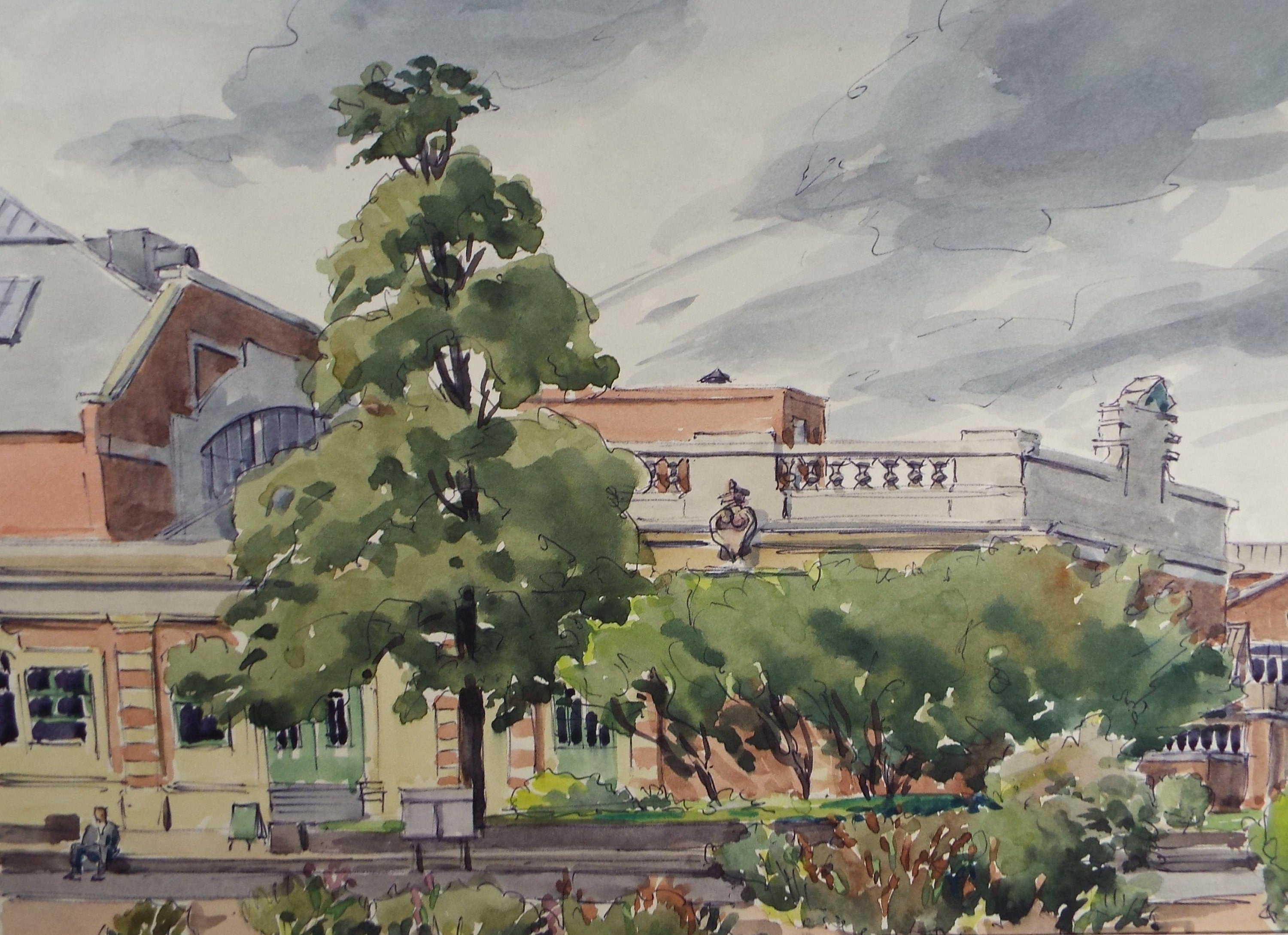 Original Watercolour, 'Kew', George Godfrey, circa 1960's