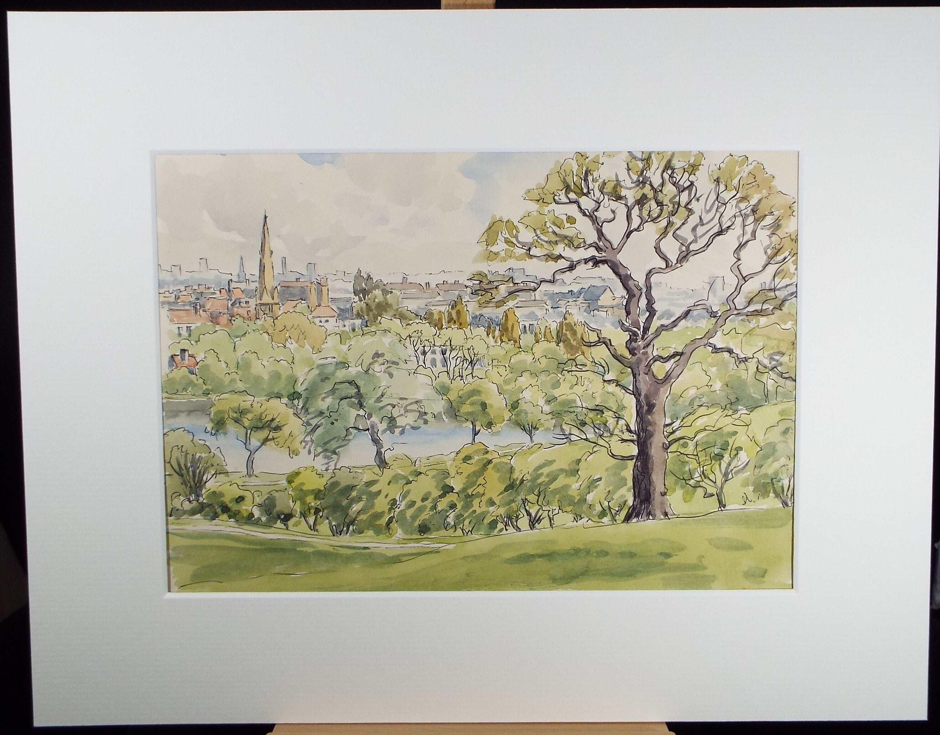 Original Watercolour, 'View from the Park', George Godfrey (20th Century, Scottish), Circa 1960's