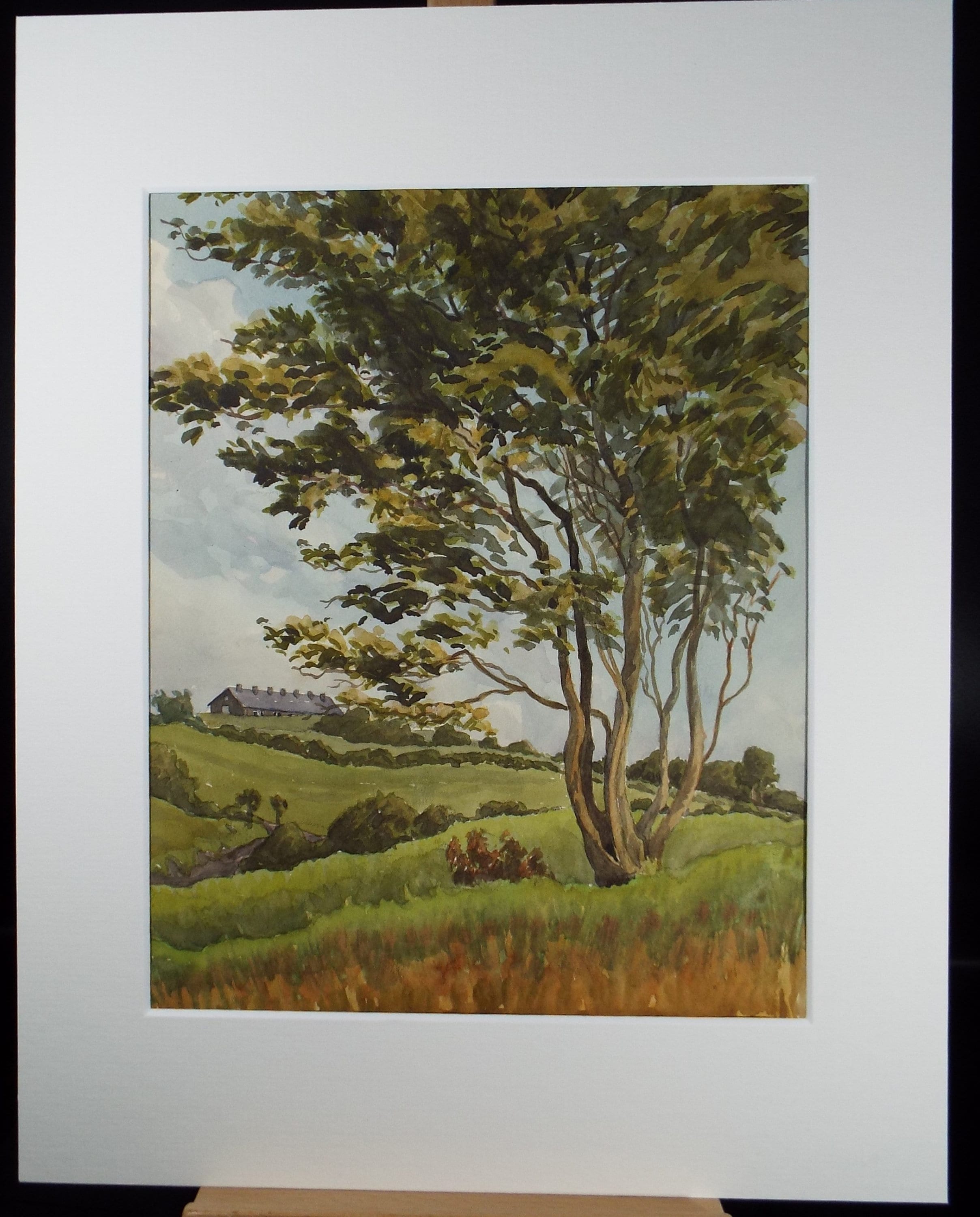 Original Watercolour, 'Green Landscape, George Godfrey, Circa 1960's