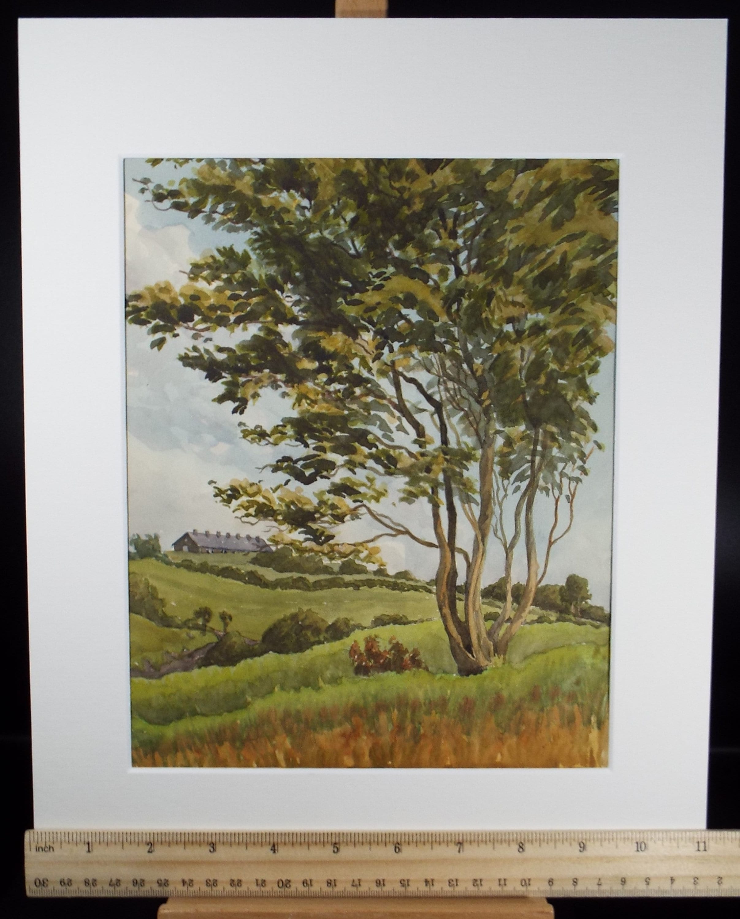 Original Watercolour, 'Green Landscape, George Godfrey, Circa 1960's