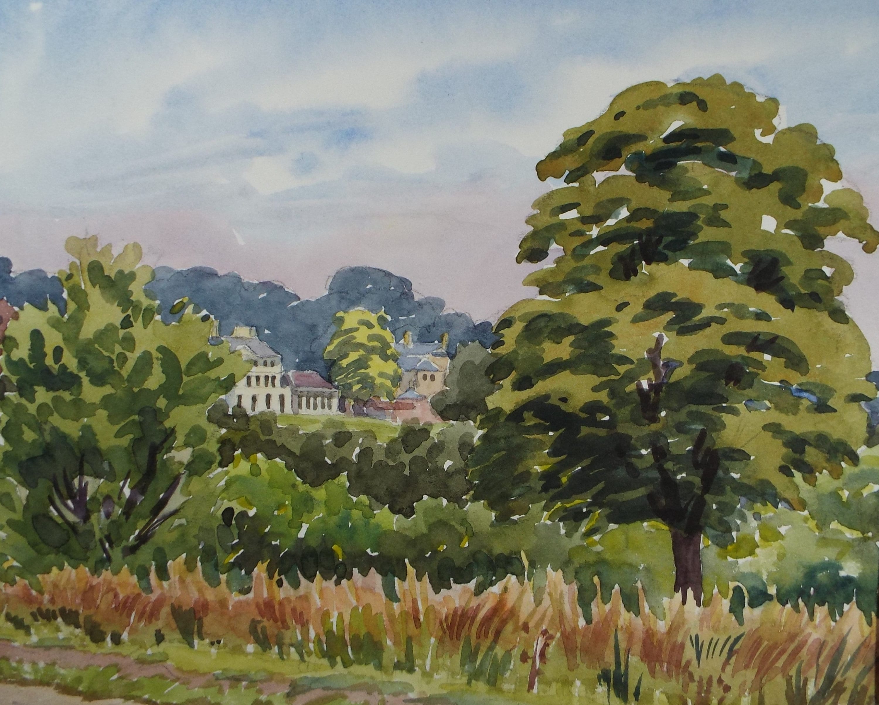 Original Watercolour, 'Park View', George Godfrey, Dated 1963