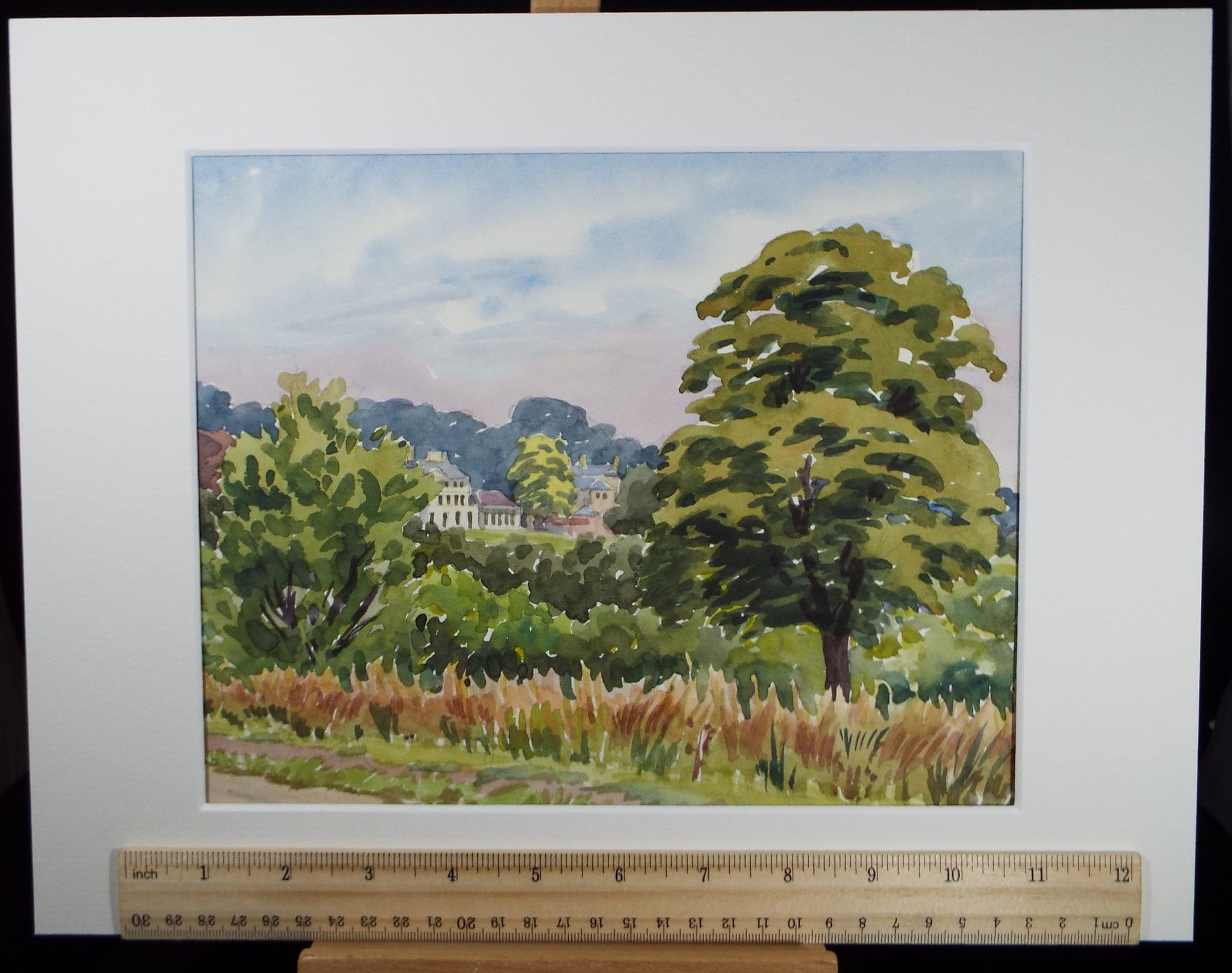 Original Watercolour, 'Park View', George Godfrey, Dated 1963