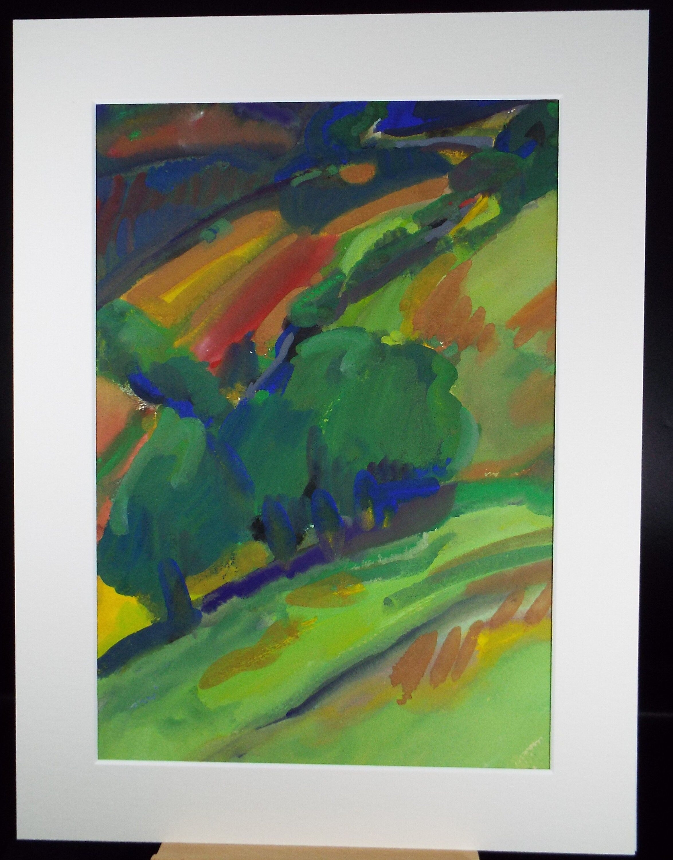 Original Watercolour & Gouache, 'Abstract Landscape',Circa 1980's, Artist Unknown