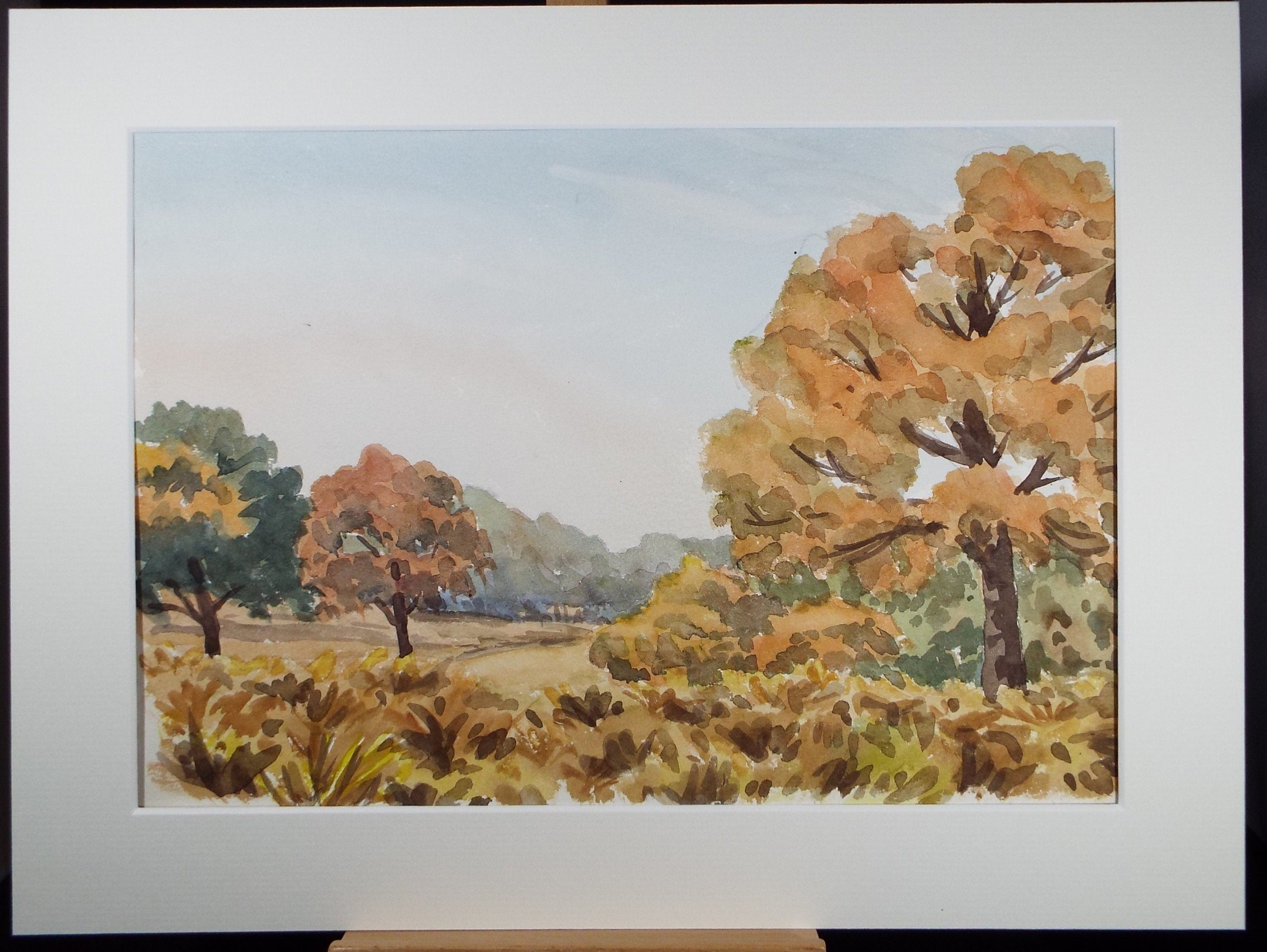 Original Watercolour, 'Autumn Landscape', George Godfrey (20th Century, Scottish), circa 1970's