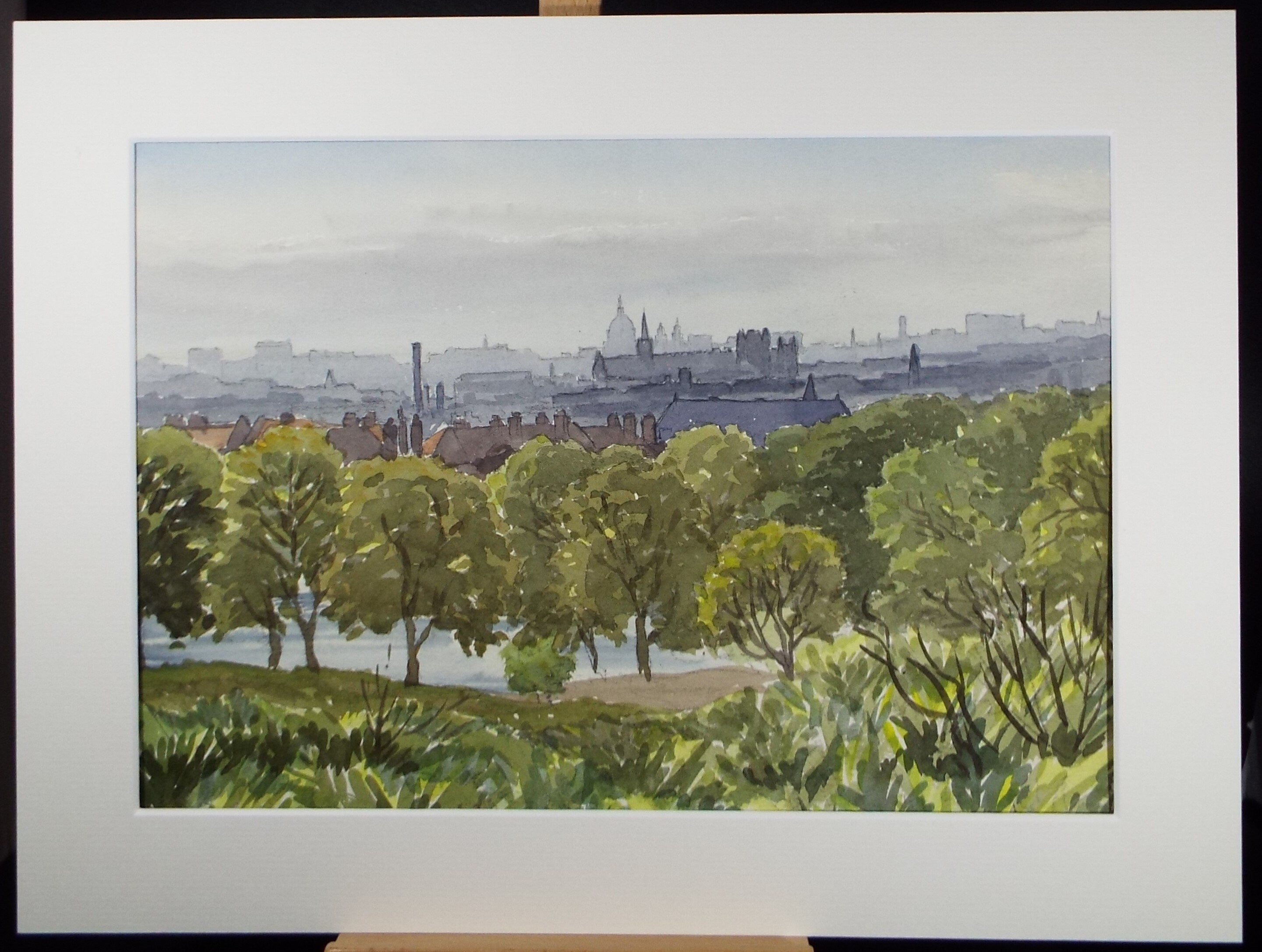 Original Watercolour, 'City Skyline', George Godfrey (20th Century, Scottish), Circa 1960's