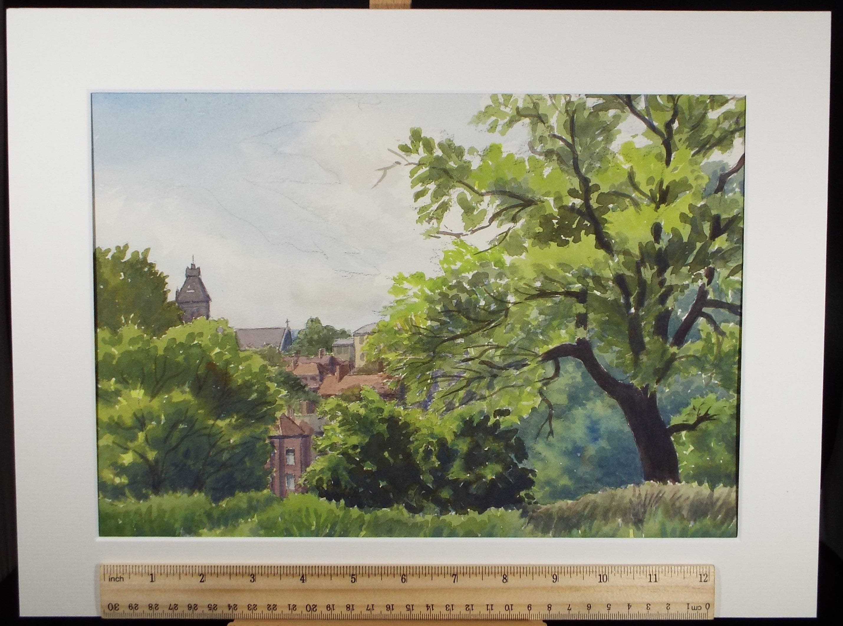 Original Watercolour, 'View from the Park', George Godfrey (20th Century, Scottish), Circa 1960's