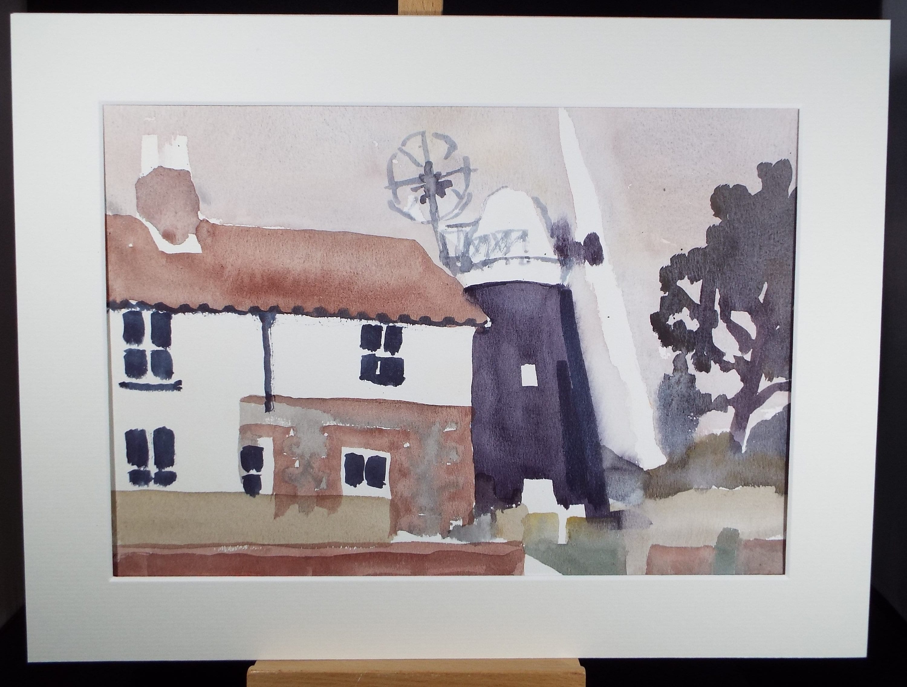 Original Watercolour, 'Mill and Mill House' , Muriel Hayden Inwood, circa 1970's