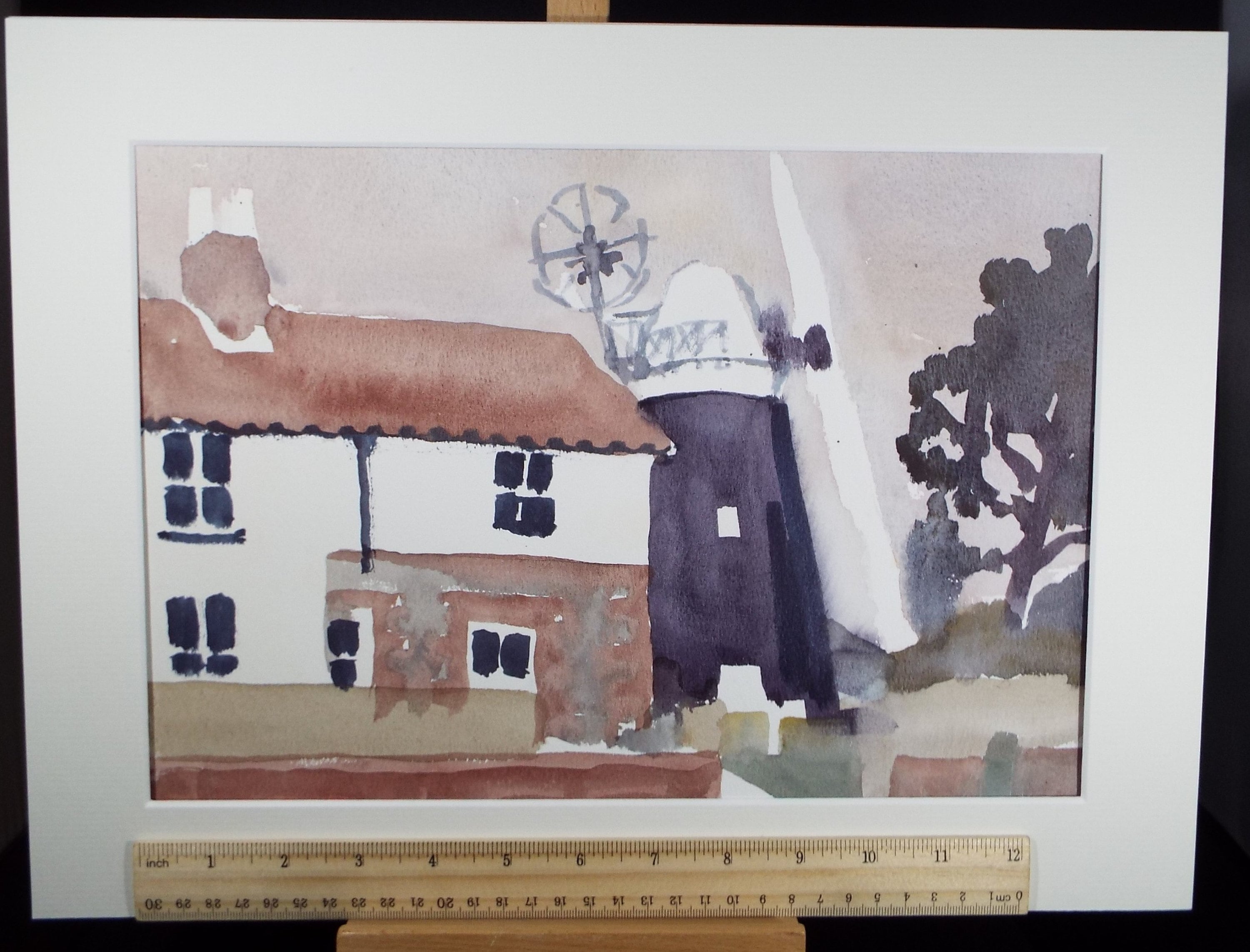 Original Watercolour, 'Mill and Mill House' , Muriel Hayden Inwood, circa 1970's