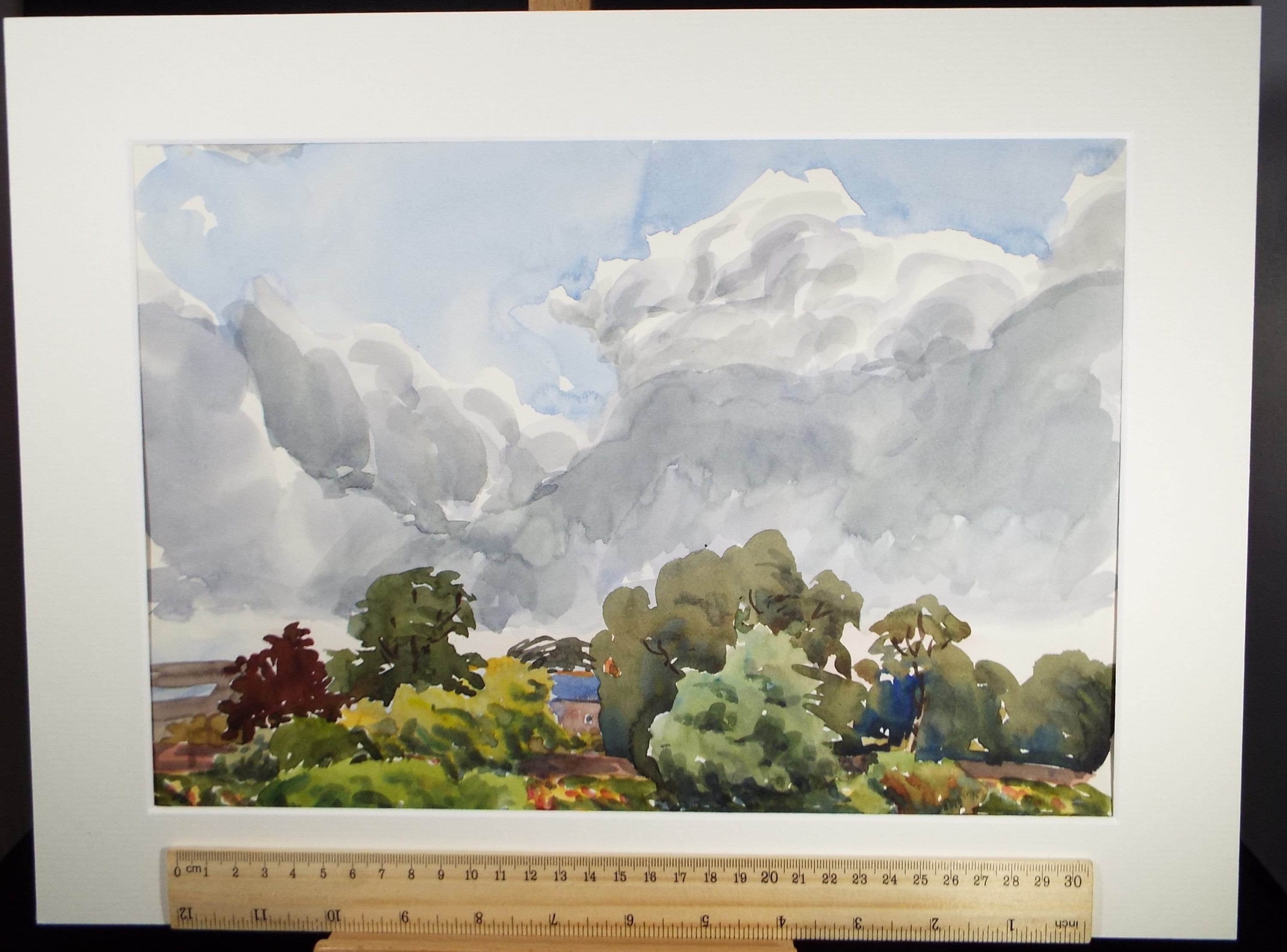 Original Watercolour, 'Cloudy Sky', George Godfrey (20th Century, Scottish), dated 1971