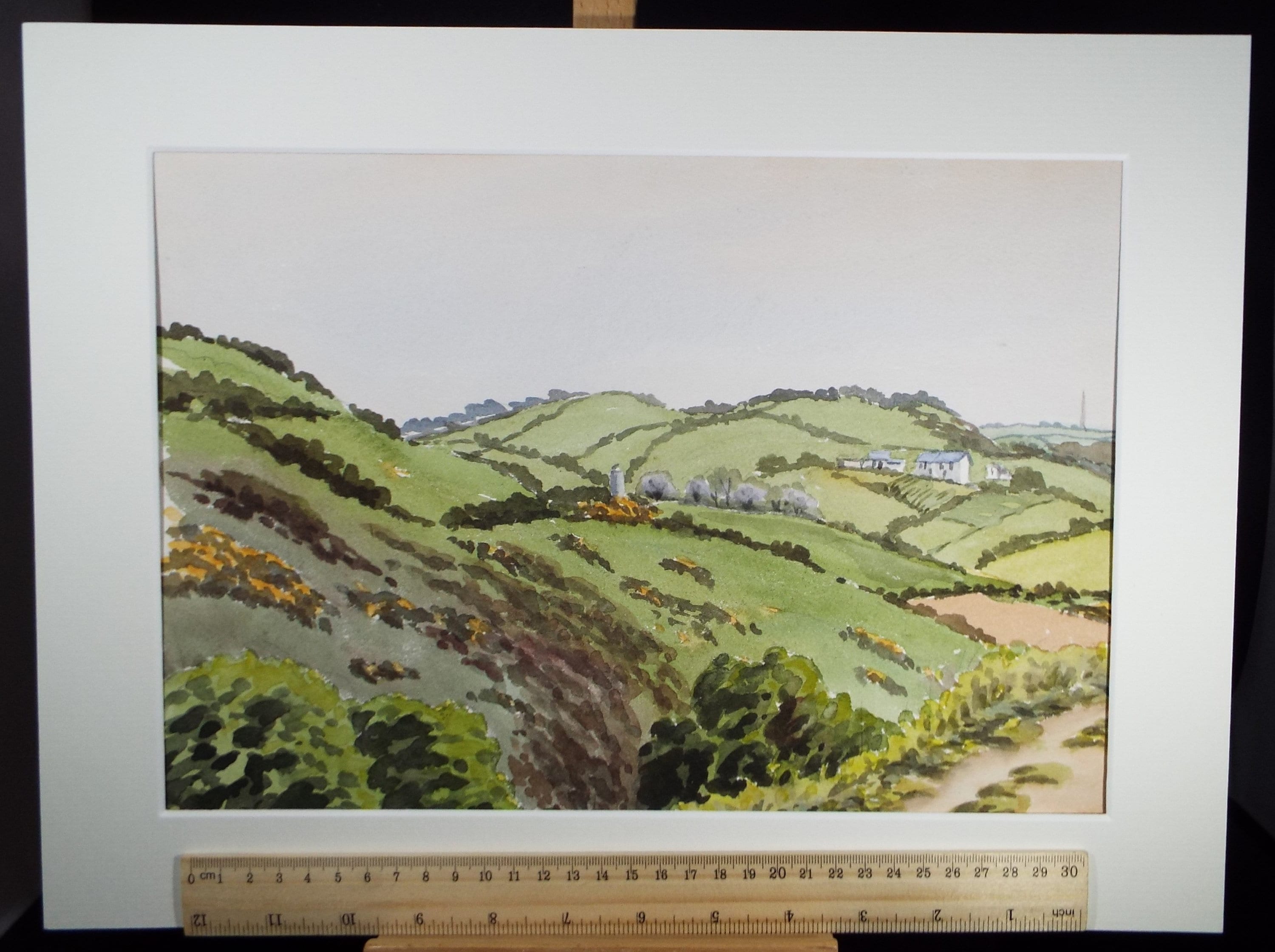 Original Watercolour, 'Green Hills', George Godfrey (20th Century, Scottish),Circa 1960's