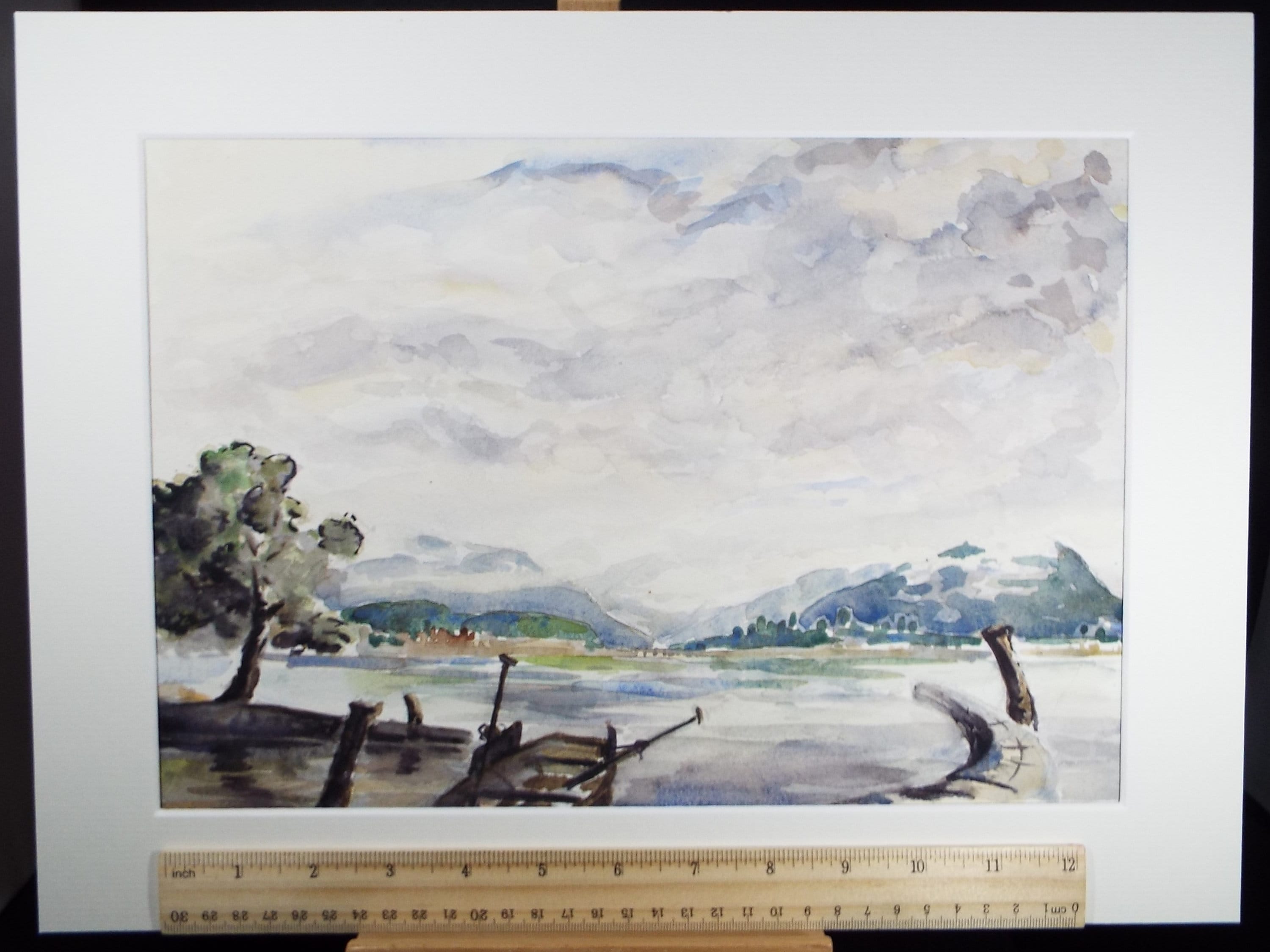 Original Watercolour, 'Lake View', Michael A. Bussey (1930-2014), Circa 1950's