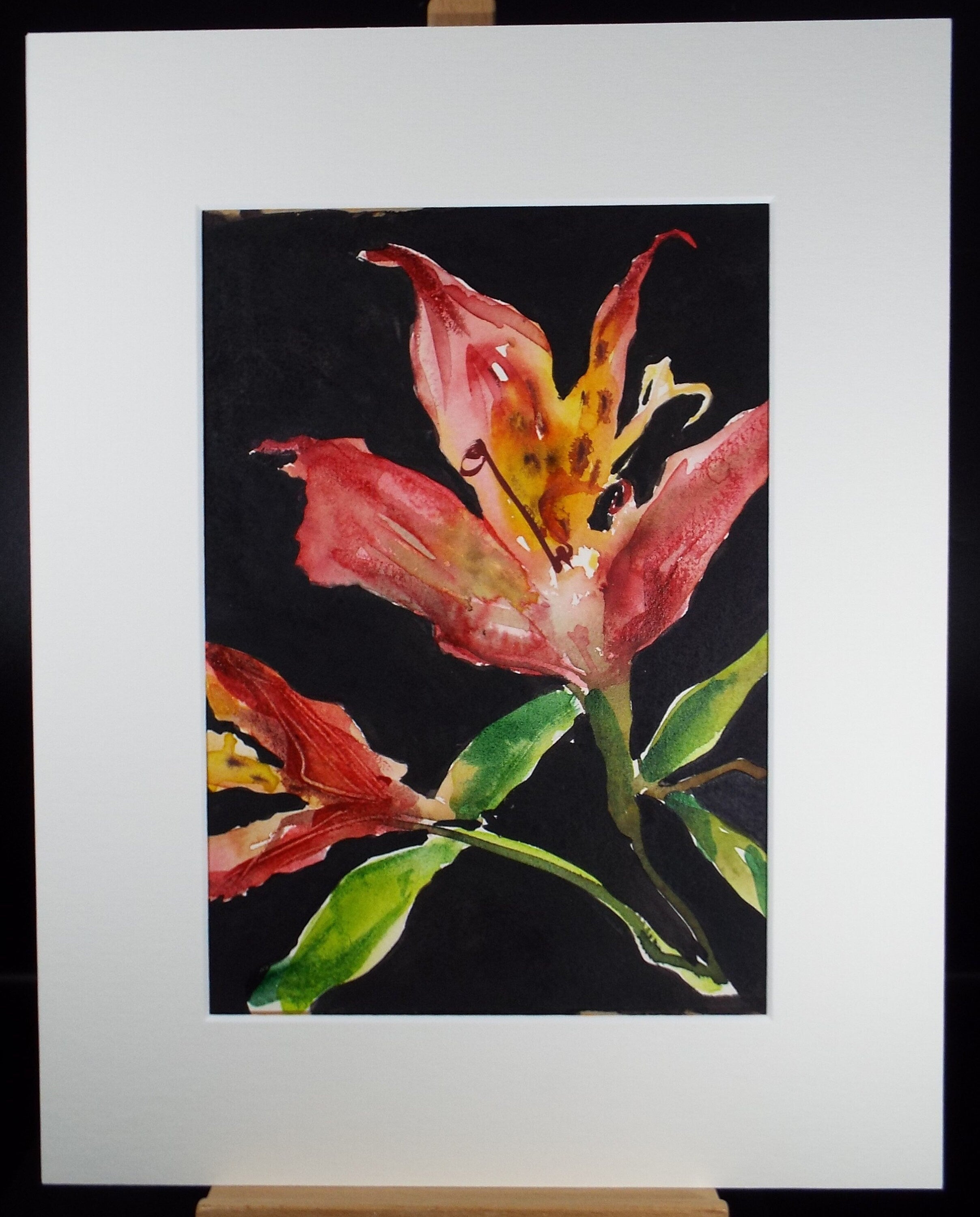 Original Watercolour, 'A Study of Lilies', Unknown Artist, circa 1980's