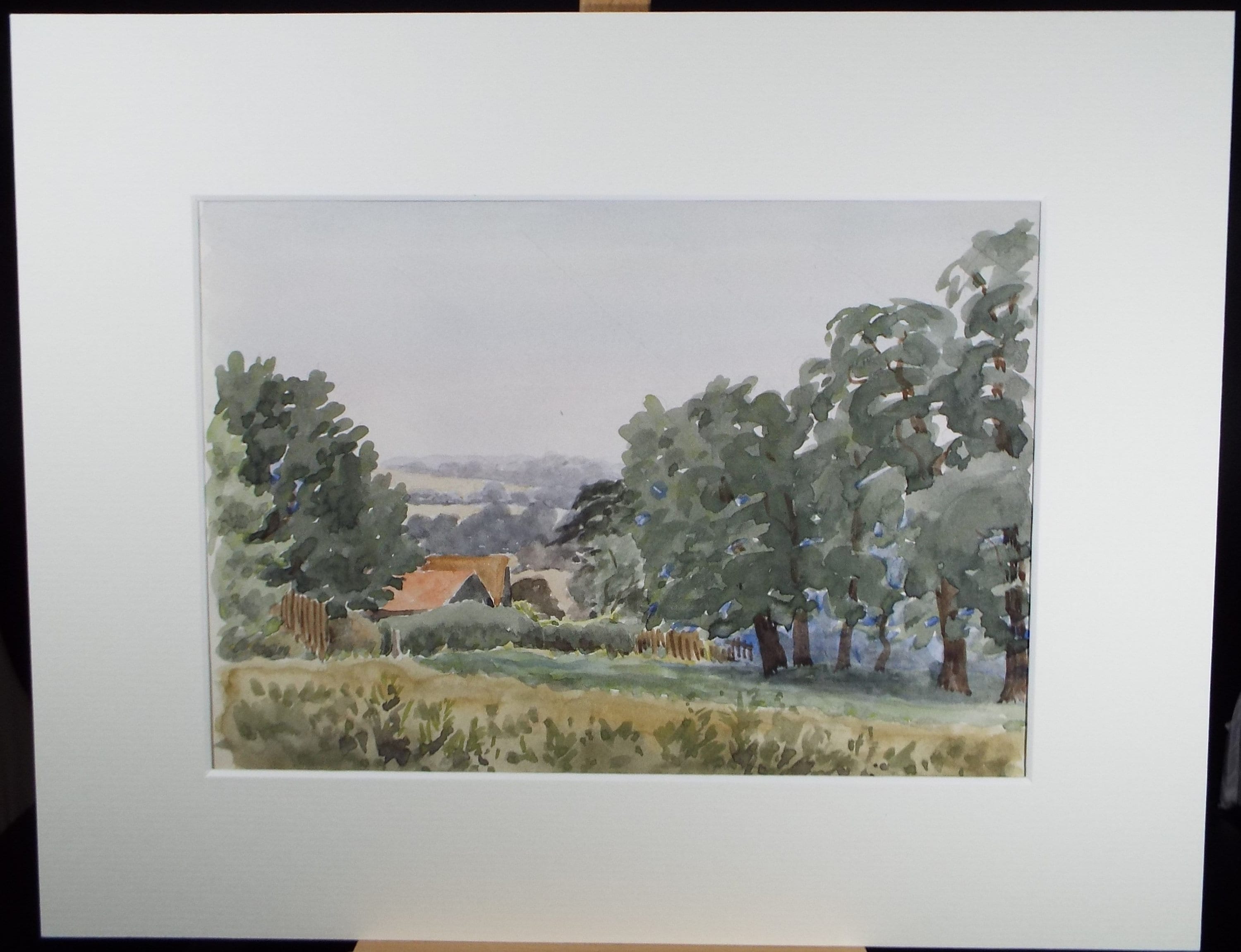 Original Watercolour, 'A Farmstead', George Godfrey, circa 1960's