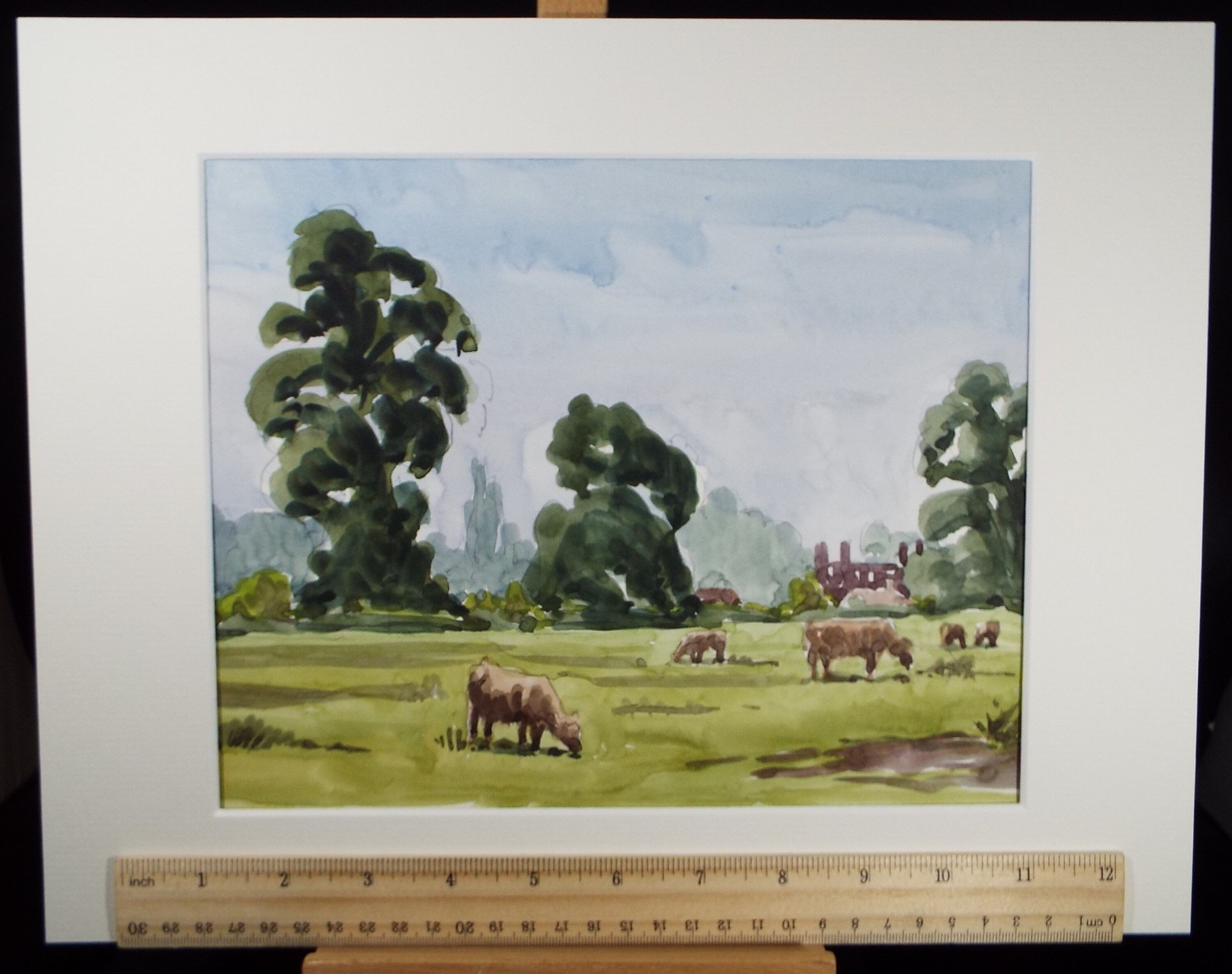 Original Watercolour, 'Cattle Grazing', George Godfrey, Circa 1960's