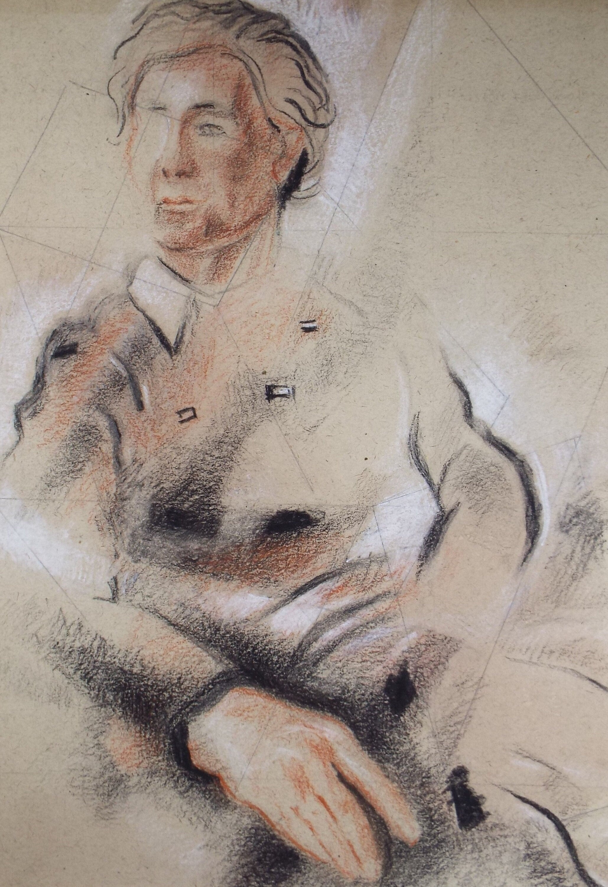 Original Pastel drawing, 'Seated Figure', James Wood (1889-1975), Circa 1950's