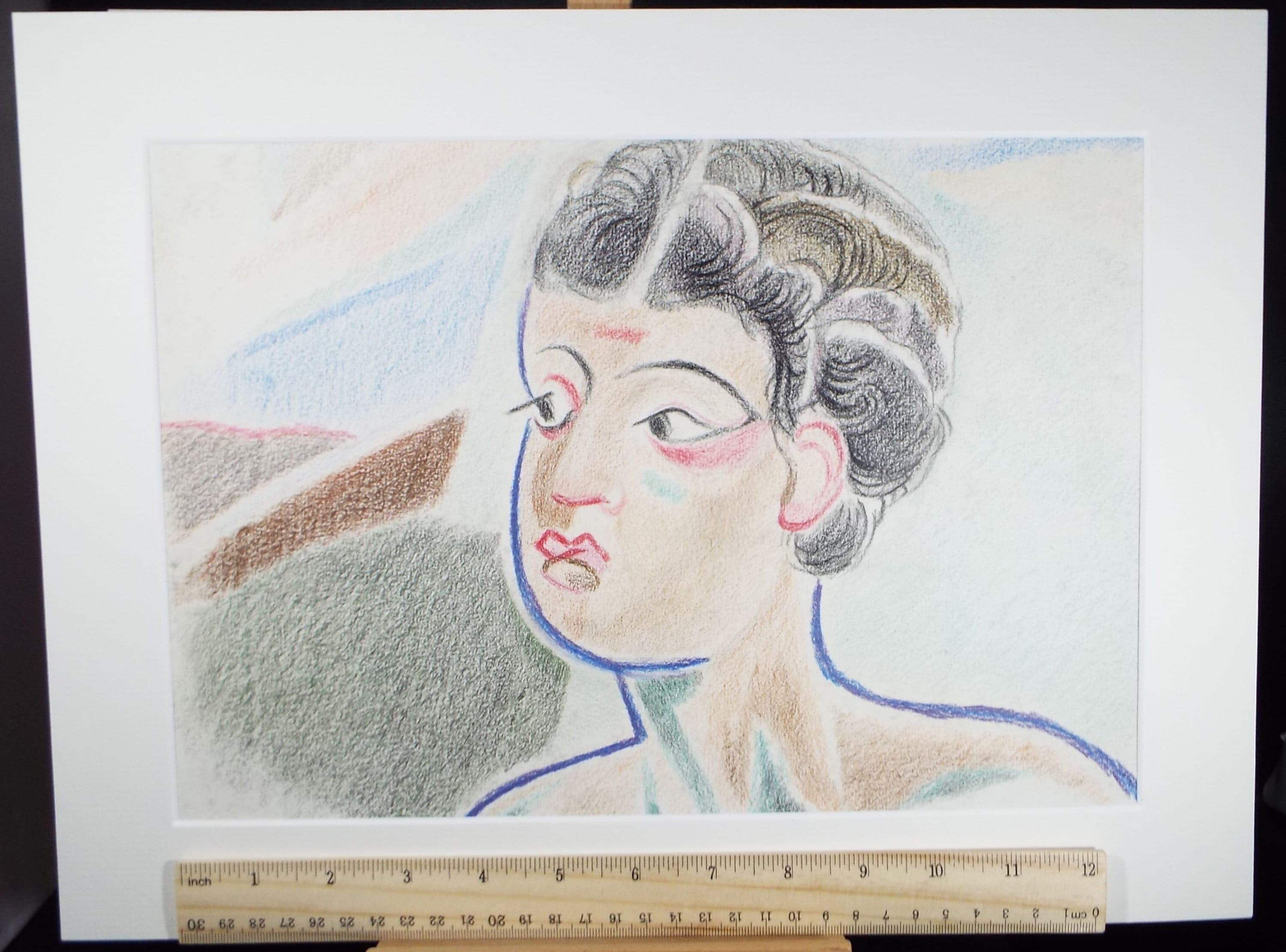 Original Pastel drawing, 'Head Study', James Wood (1889-1975), Circa 1950's