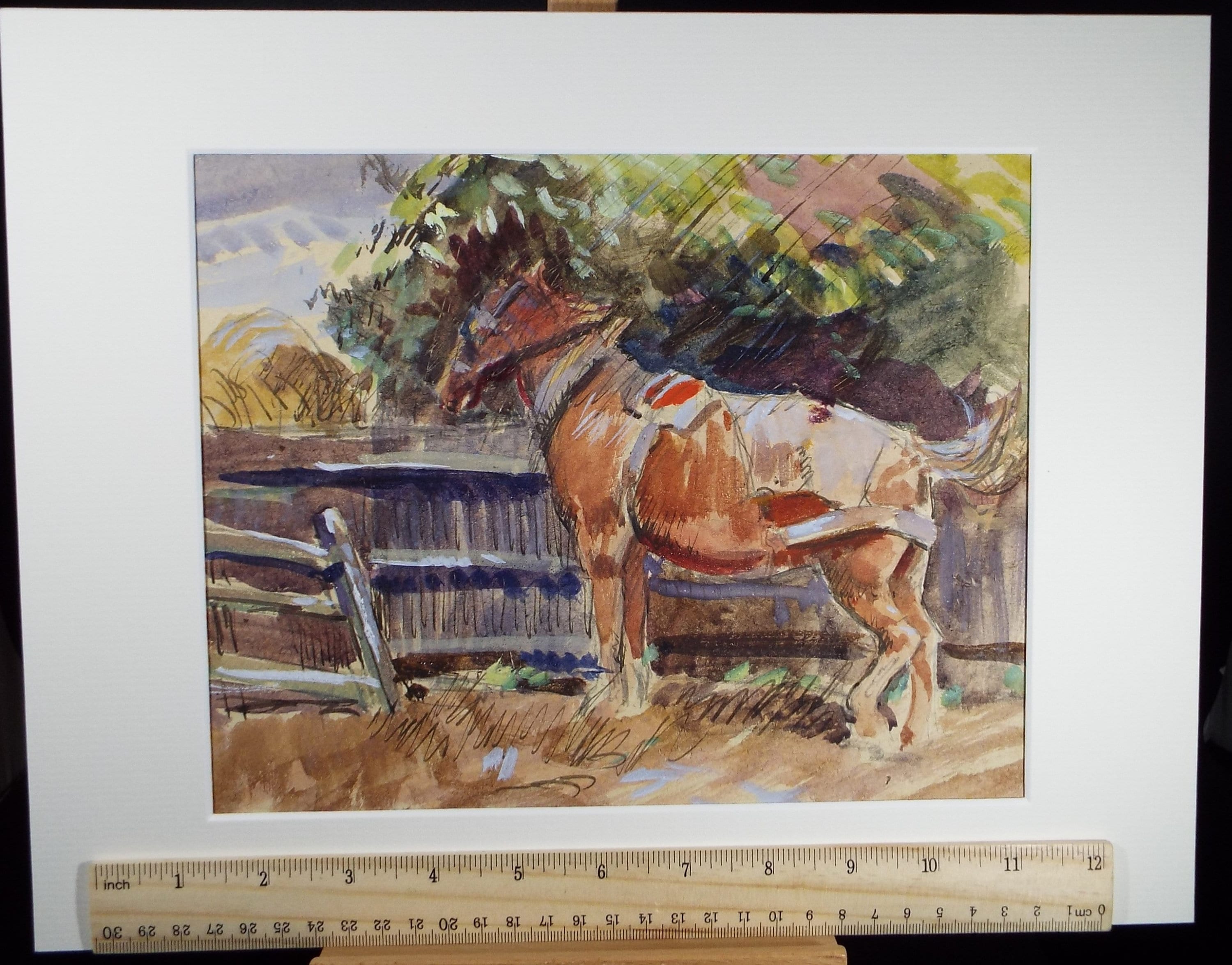 Original Watercolour, 'Study of a heavy horse', Circa 1920, Robert G.D. Alexander (1875-1945)