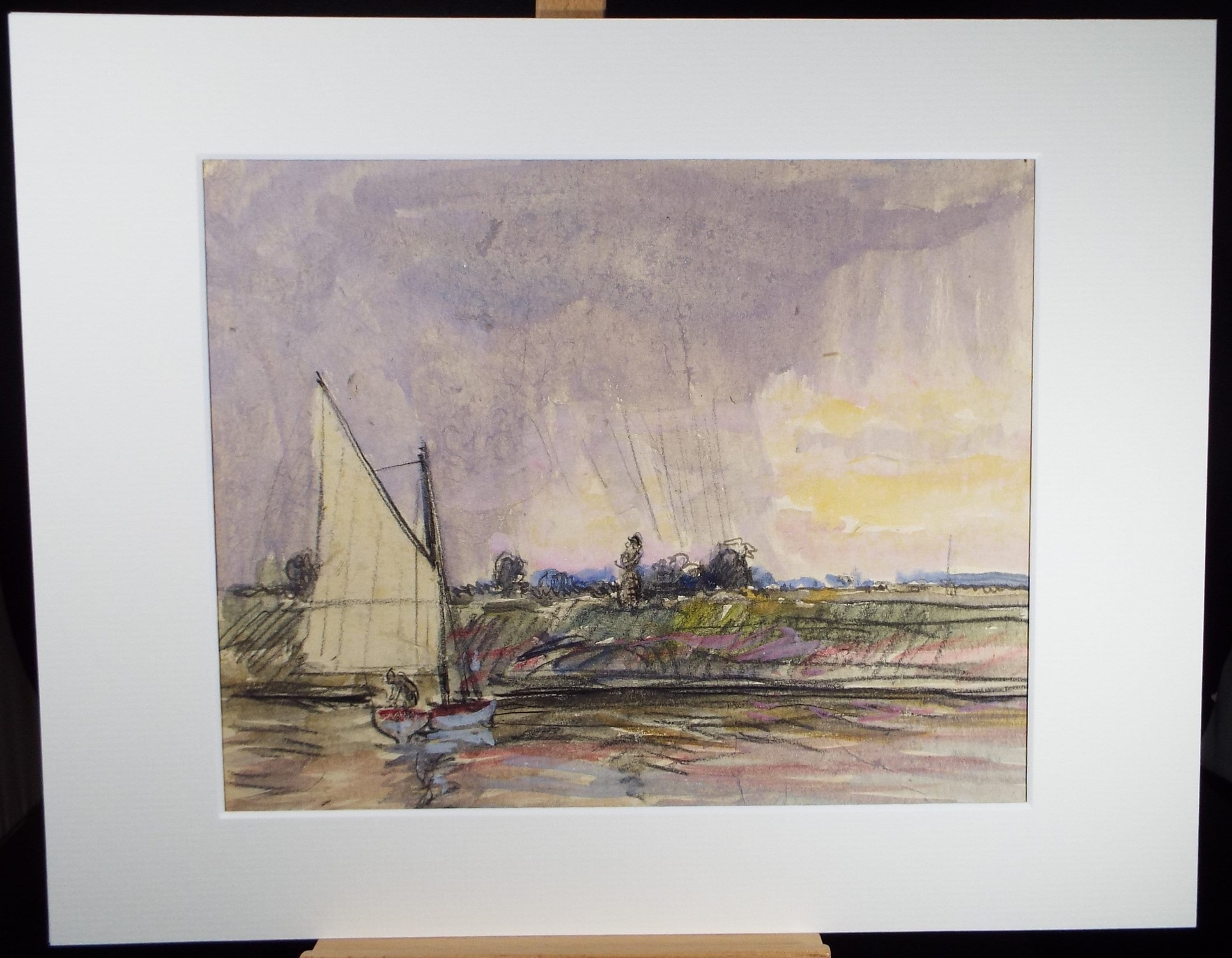 Original Watercolour & Pencil, 'On the Broads', Circa 1920, Robert G.D. Alexander (1875-1945)