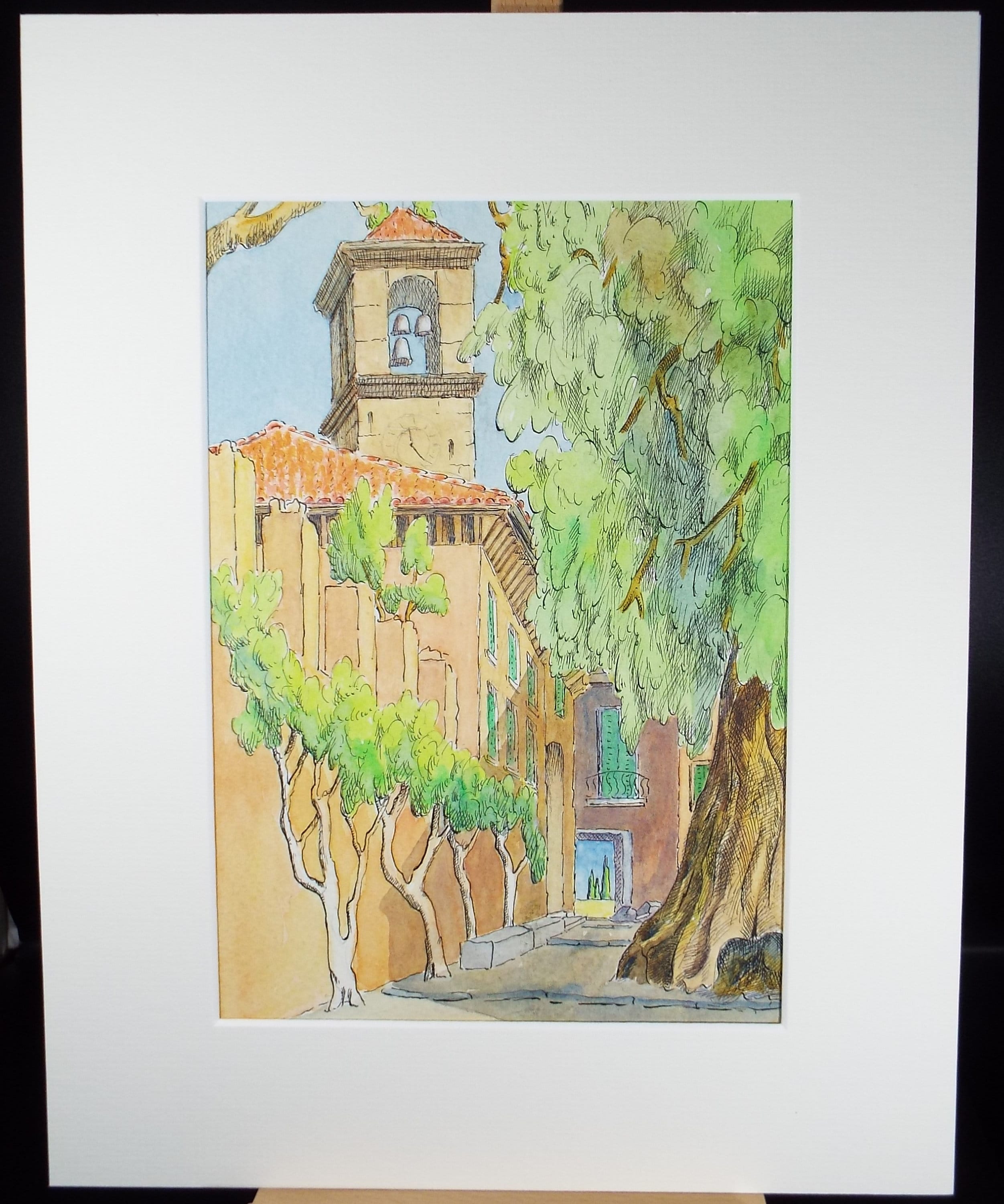 Original Watercolour & ink, 'Brissago', Cicely Glyn de Beers (1891-1973), Dated 1957