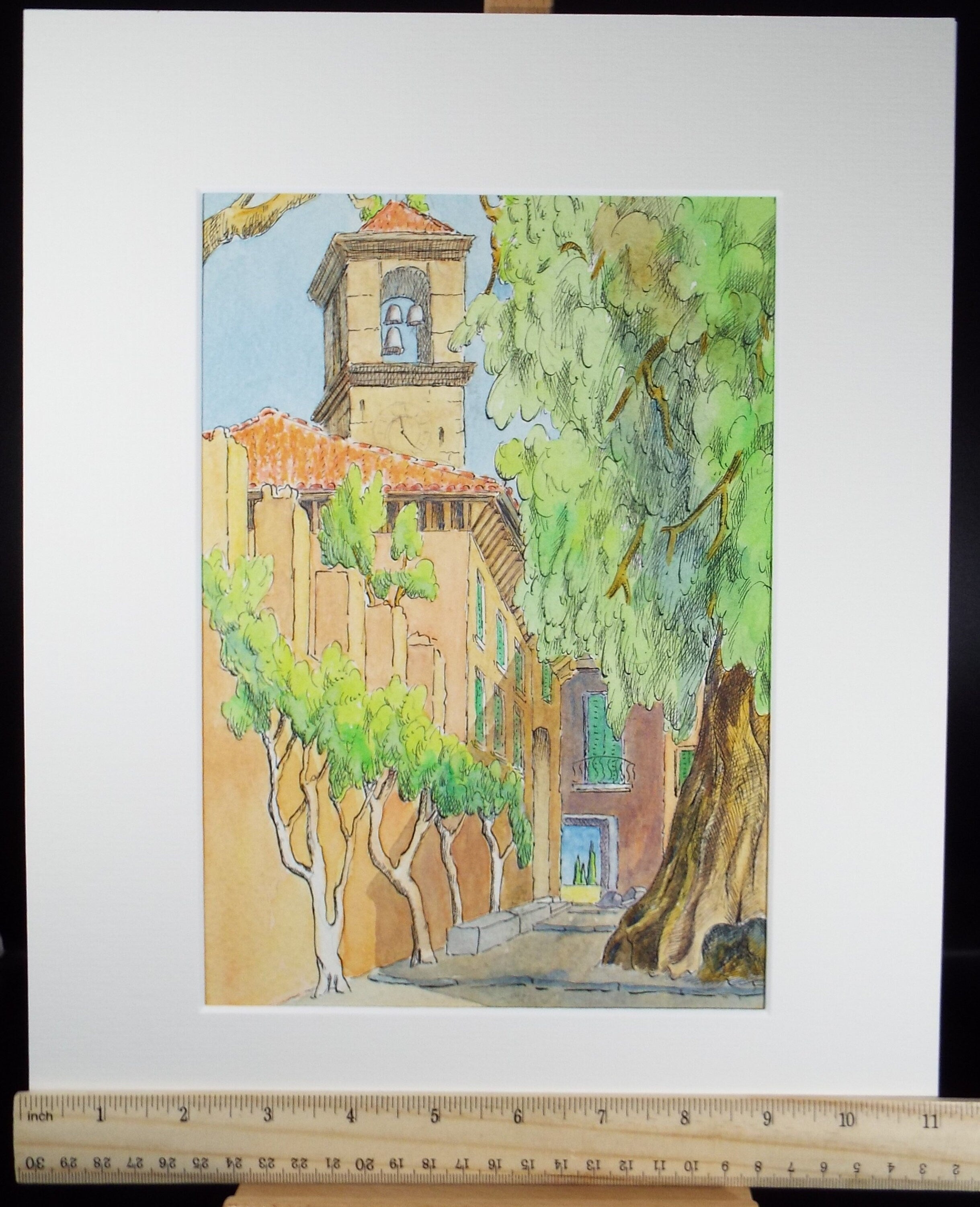 Original Watercolour & ink, 'Brissago', Cicely Glyn de Beers (1891-1973), Dated 1957