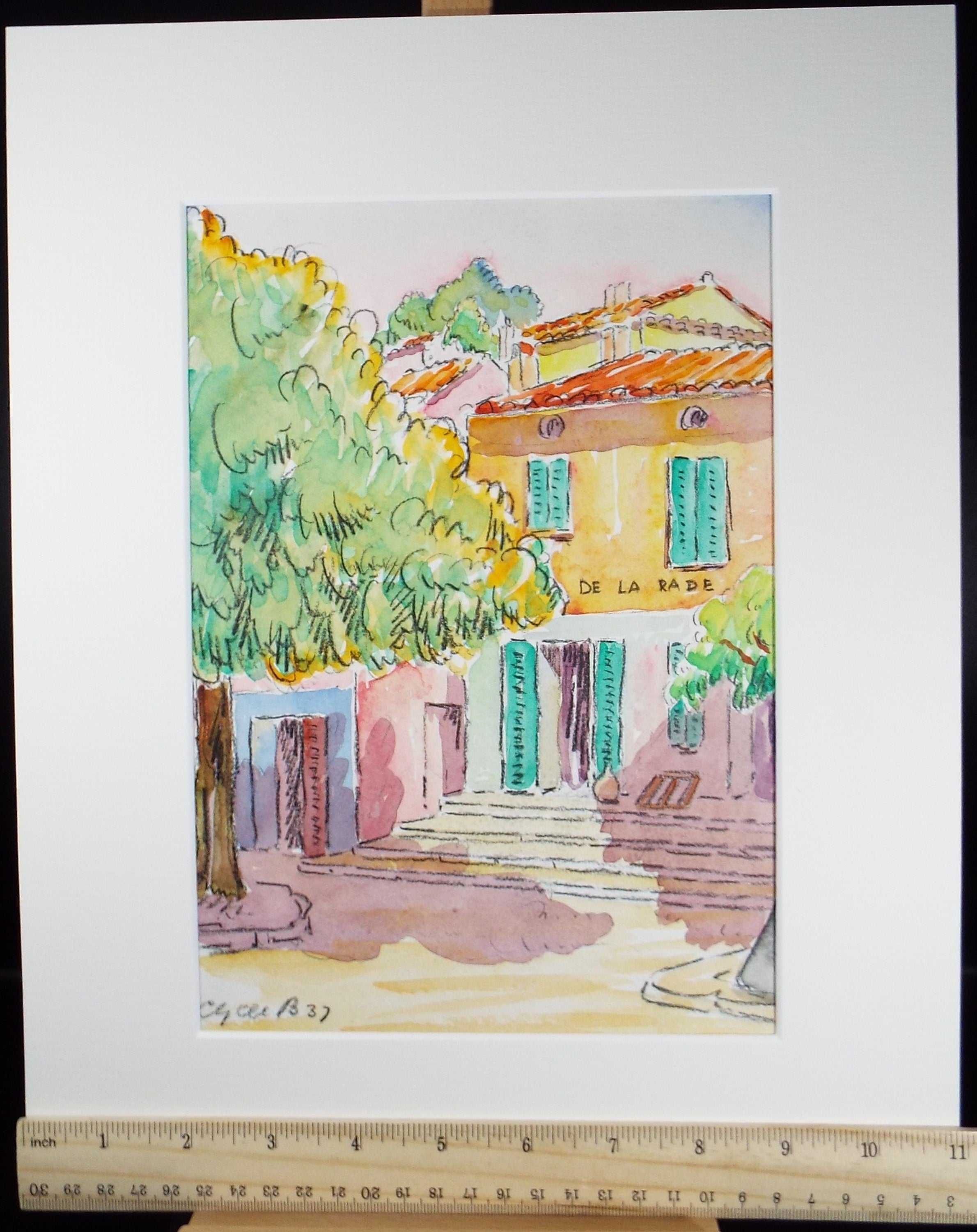 Original Watercolour & Pencil, 'De La Rade', Cicely Glyn de Beers (1891-1973), Dated 1937