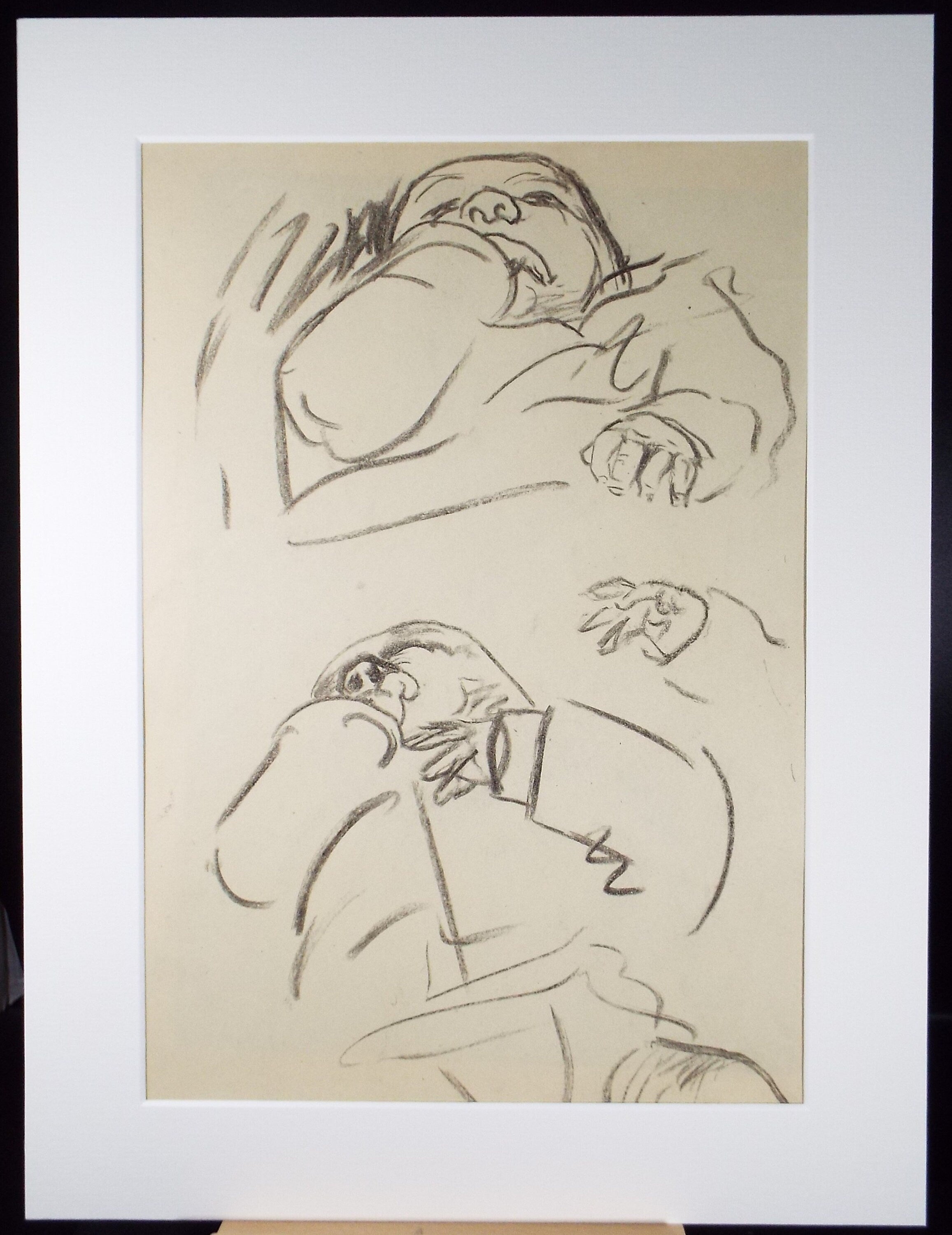 Original Conte Drawing, 'Baby Study', Leslie Duxbury ARCA (1921-2001), Circa 1970's