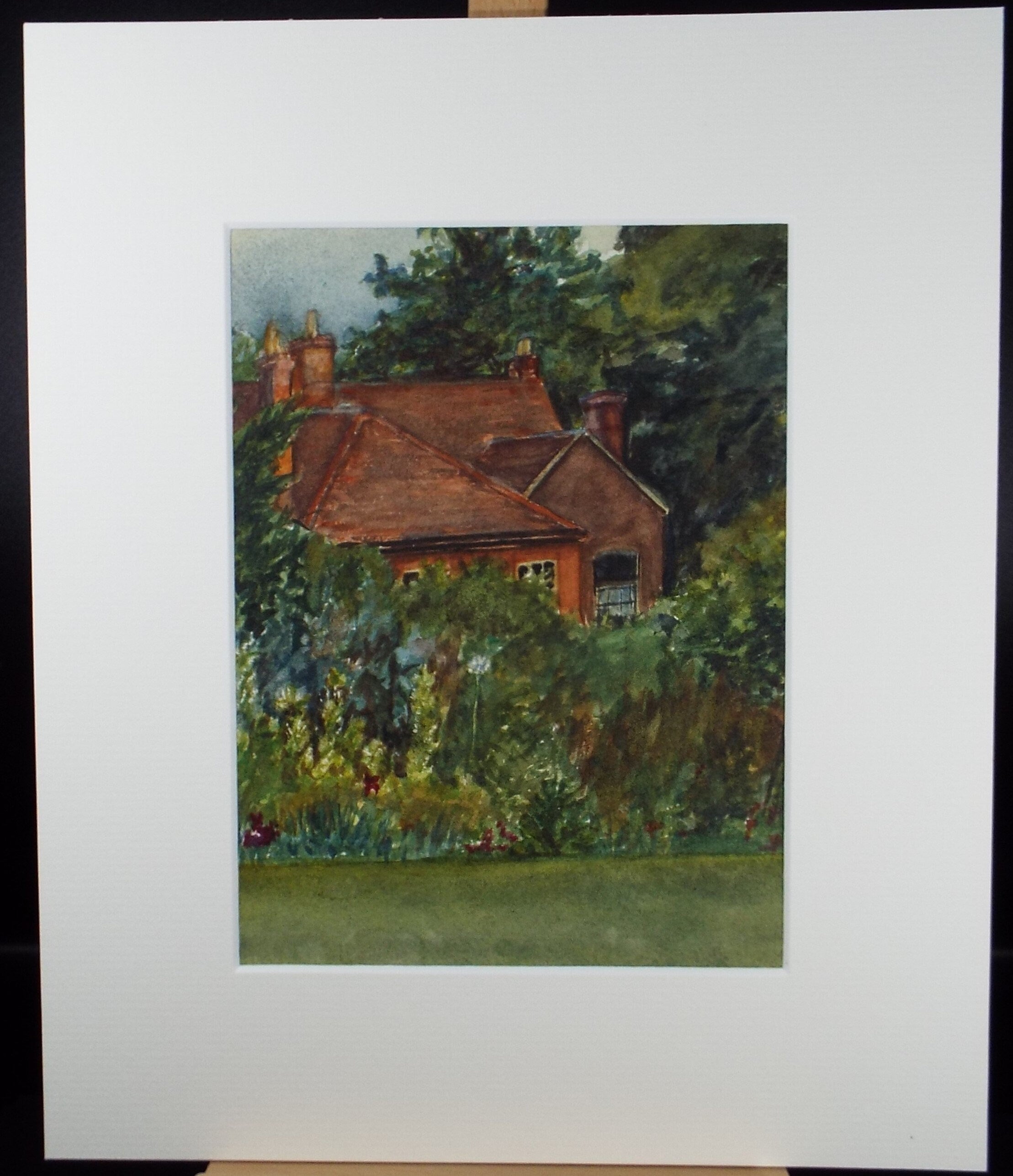 Original Watercolour, 'Country House with Garden', Circa 1890, Artist Unknown