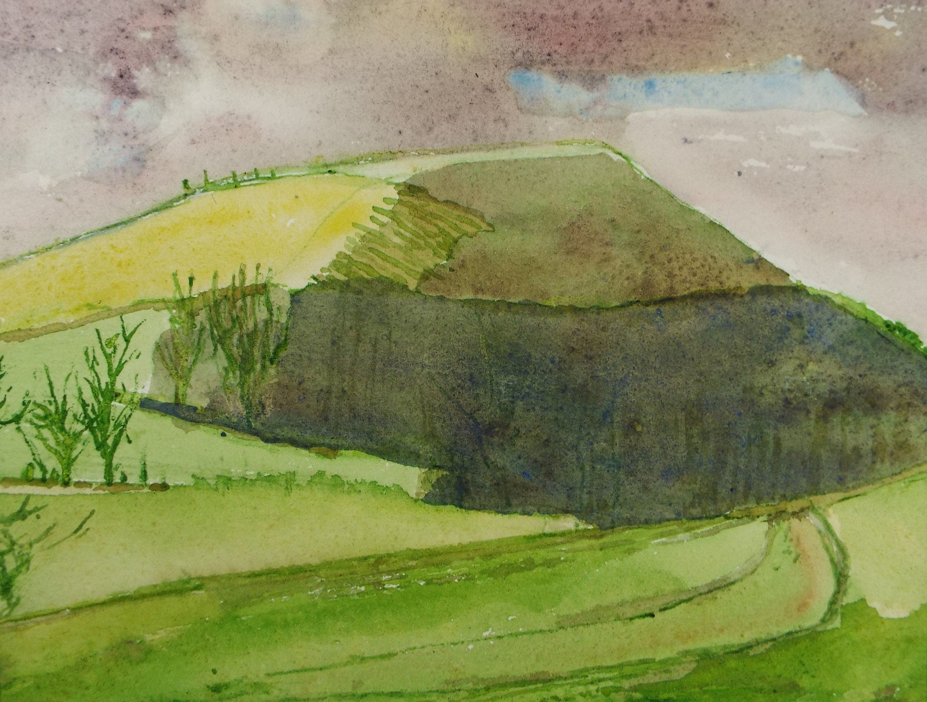 Original Watercolour on Paper, 'Green Landscape', Leslie Duxbury ARCA (1921-2001), Circa 1950's