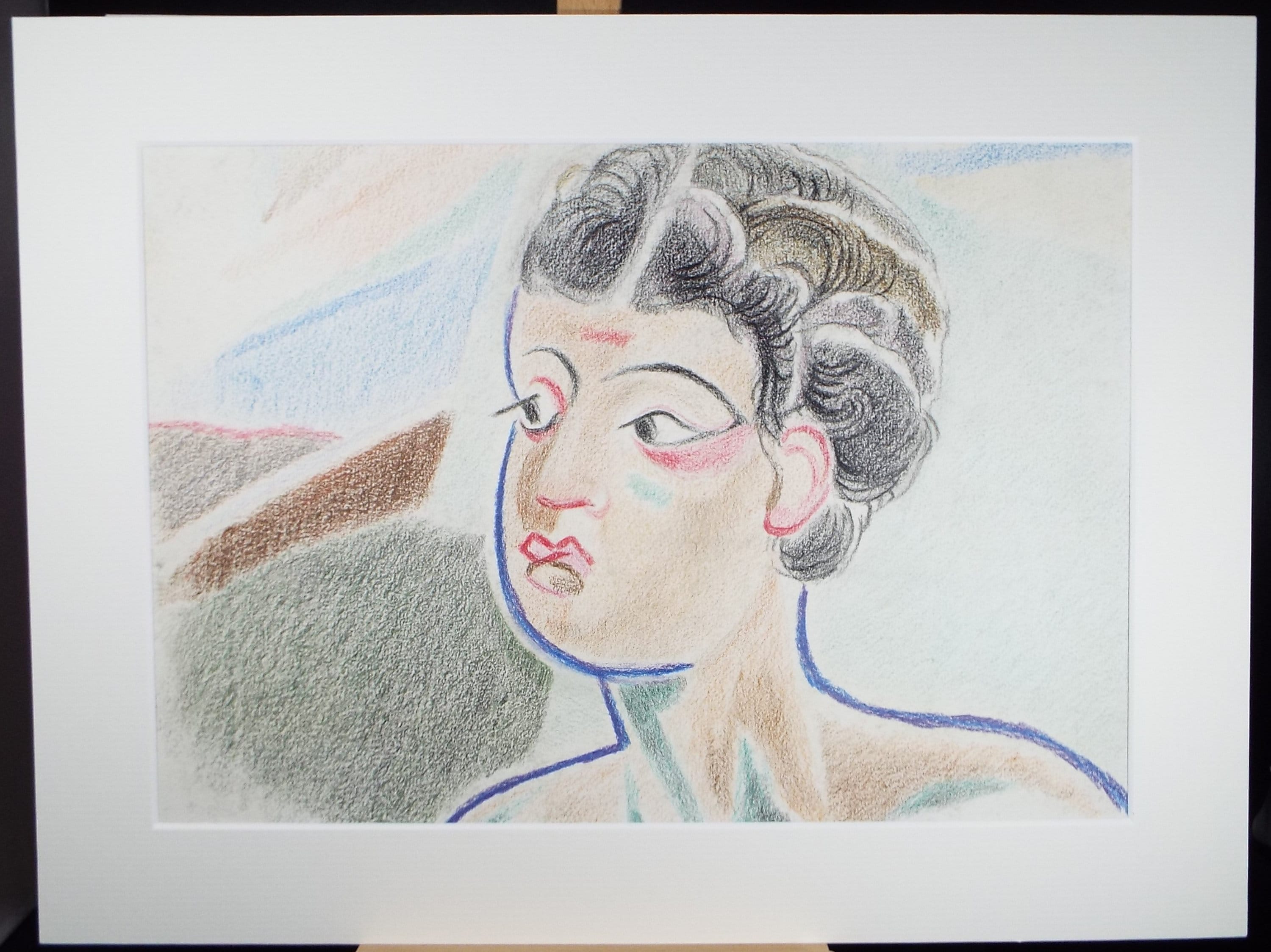 Original Pastel drawing, 'Head Study', James Wood (1889-1975), Circa 1950's