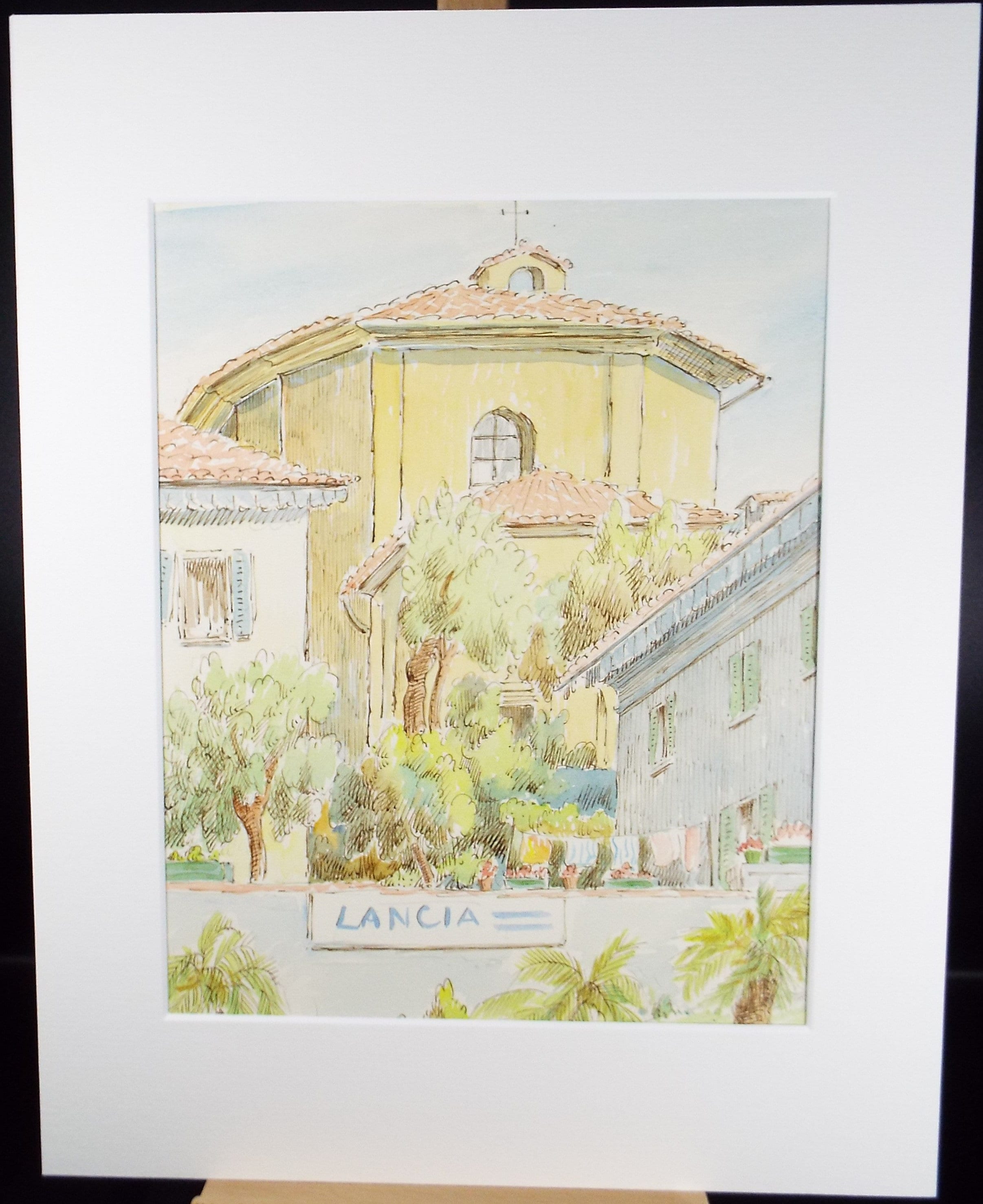 Original Watercolour & ink, 'Menaggio, Italy', Cicely Glyn de Beers (1891-1973), Dated 1957