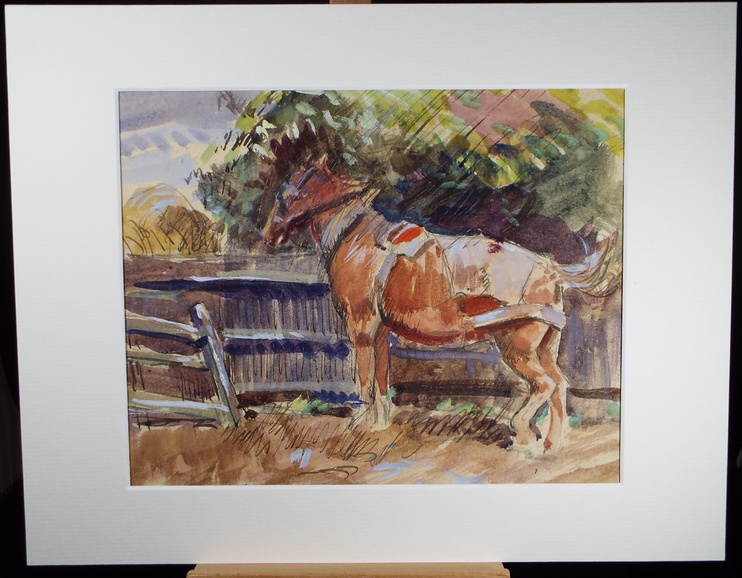 Original Watercolour, 'Study of a heavy horse', Circa 1920, Robert G.D. Alexander (1875-1945)