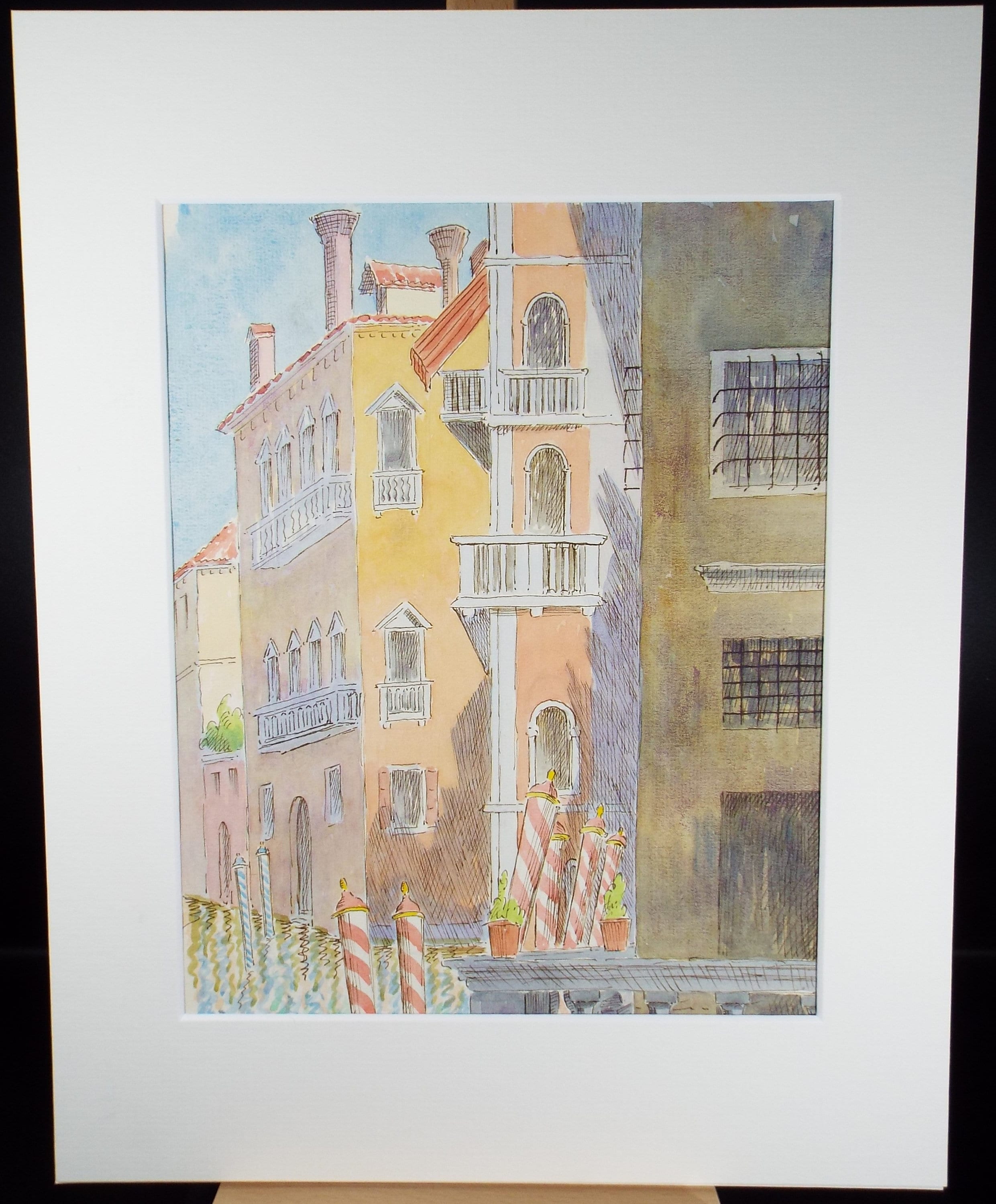 Original Watercolour & ink, 'Grand Canal, Venice', Cicely Glyn de Beers (1891-1973), Dated 1958