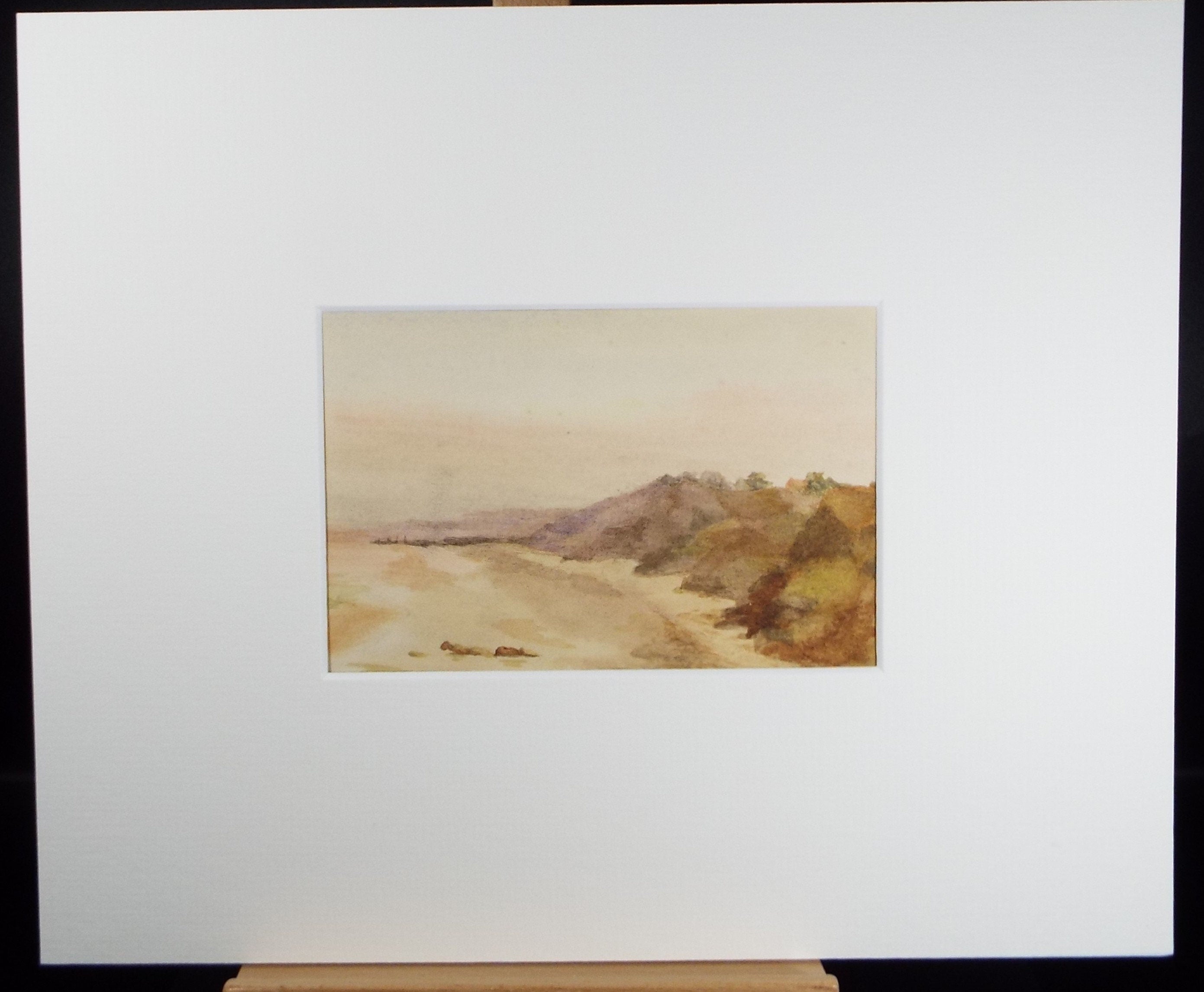 Original Watercolour, 'Sandy Beach', Circa 1890's, Artist Unknown