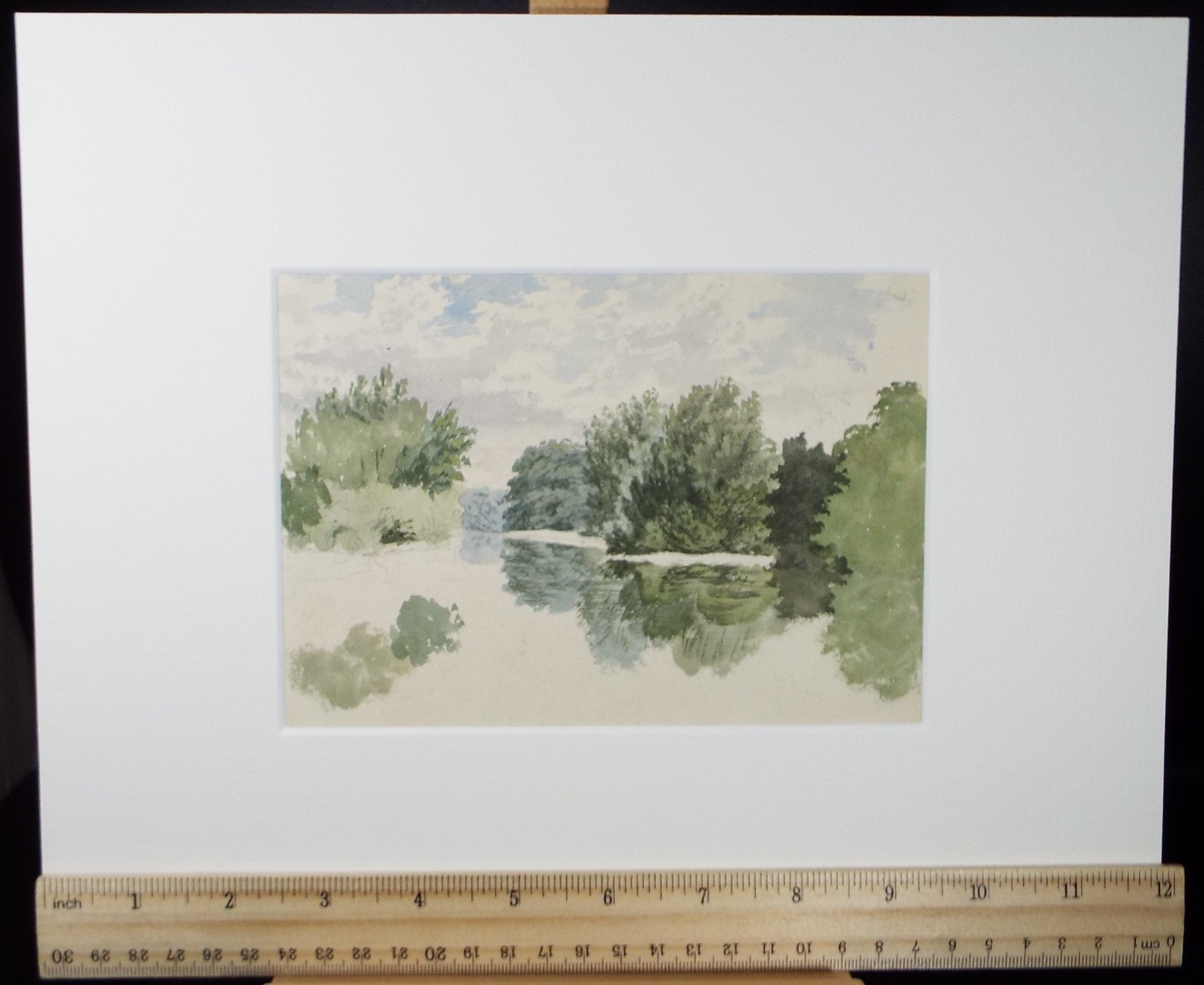 Original Watercolour, late 19th Century,'Mirror Lake', Artist unknown